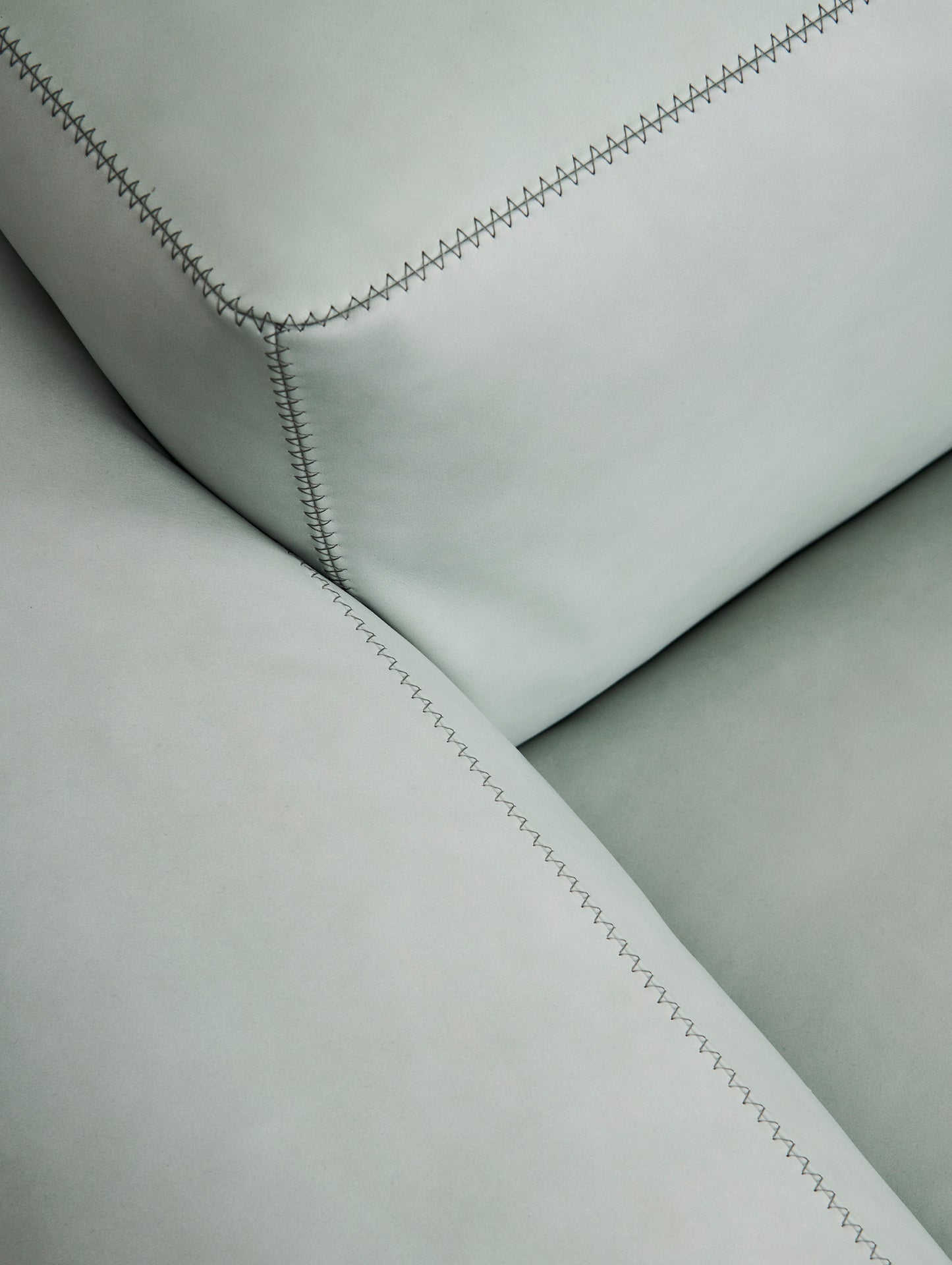 Mags Soft 2.5 Seater Sofa (Low Armrest) by HAY - Sense Eucalyptus / Dark Grey Stitching