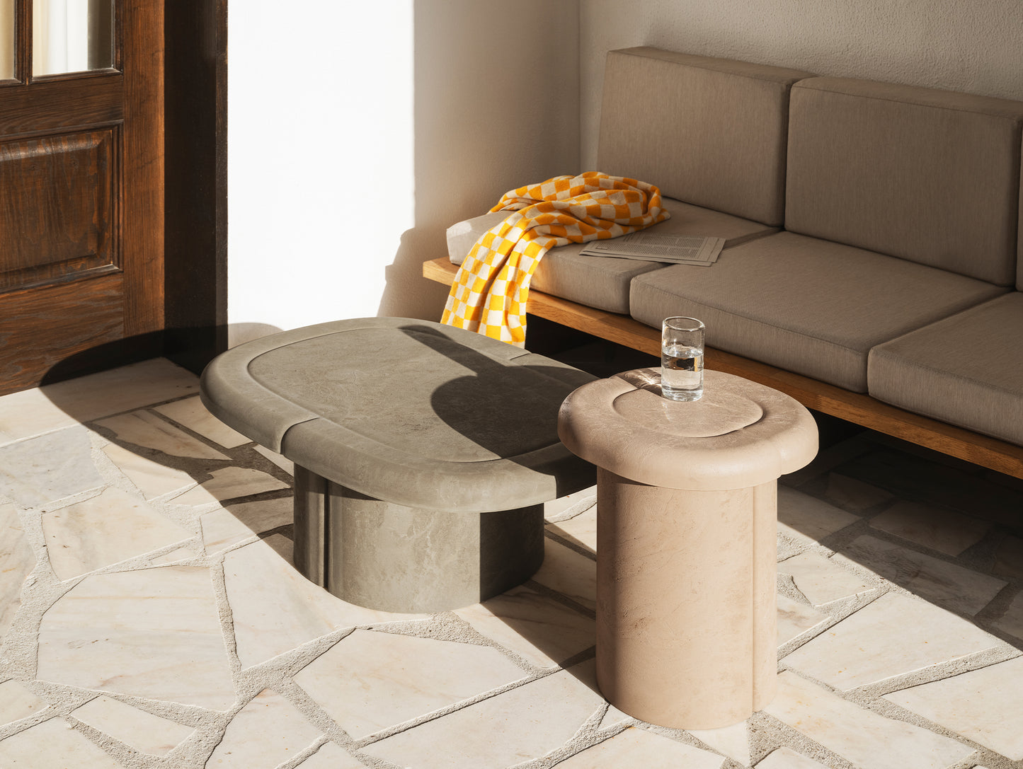 Alder Lounge Table by Mater - Oval / Earth Grey