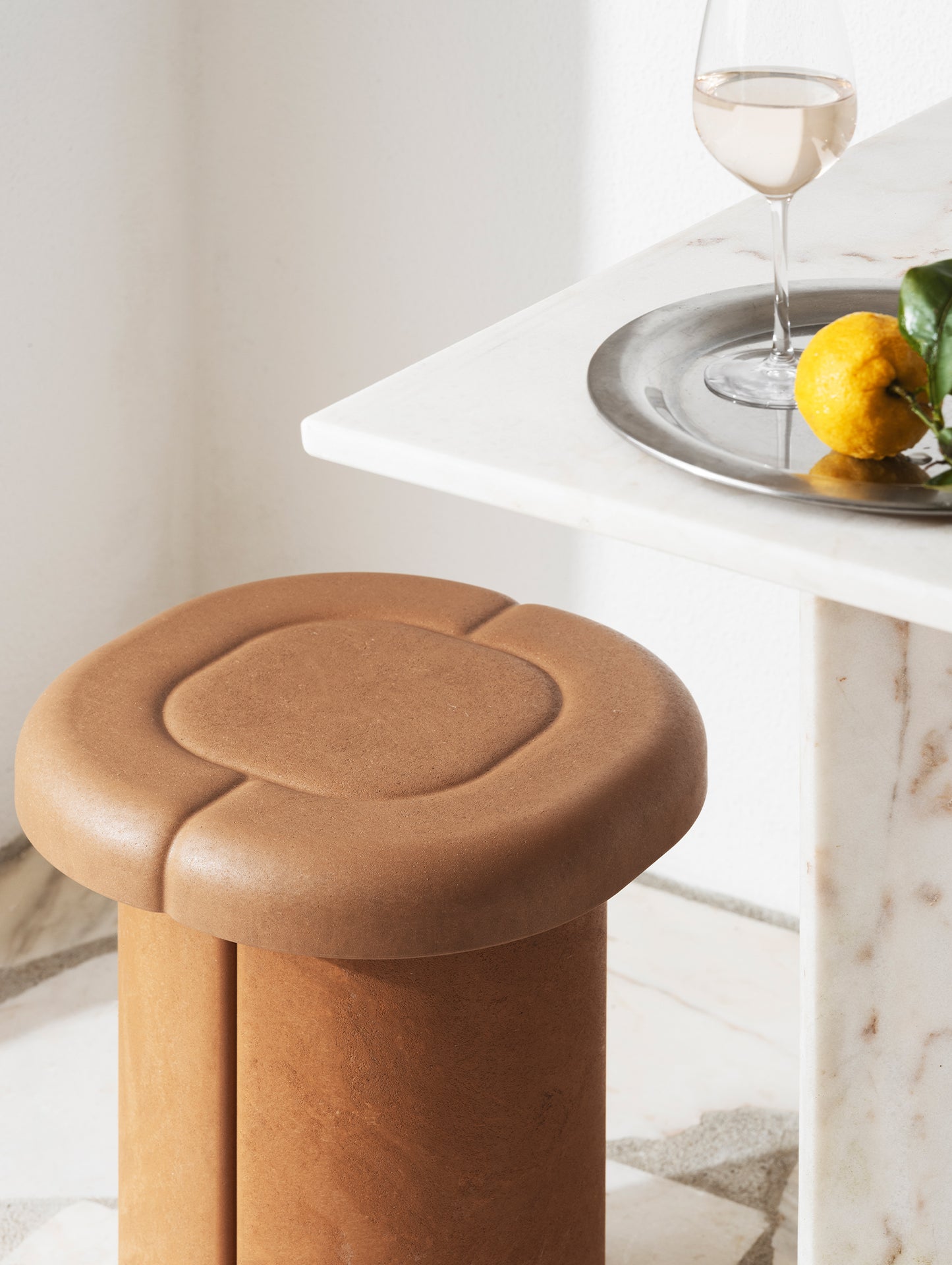 Alder Stool by Mater - Biodegradable Terracotta