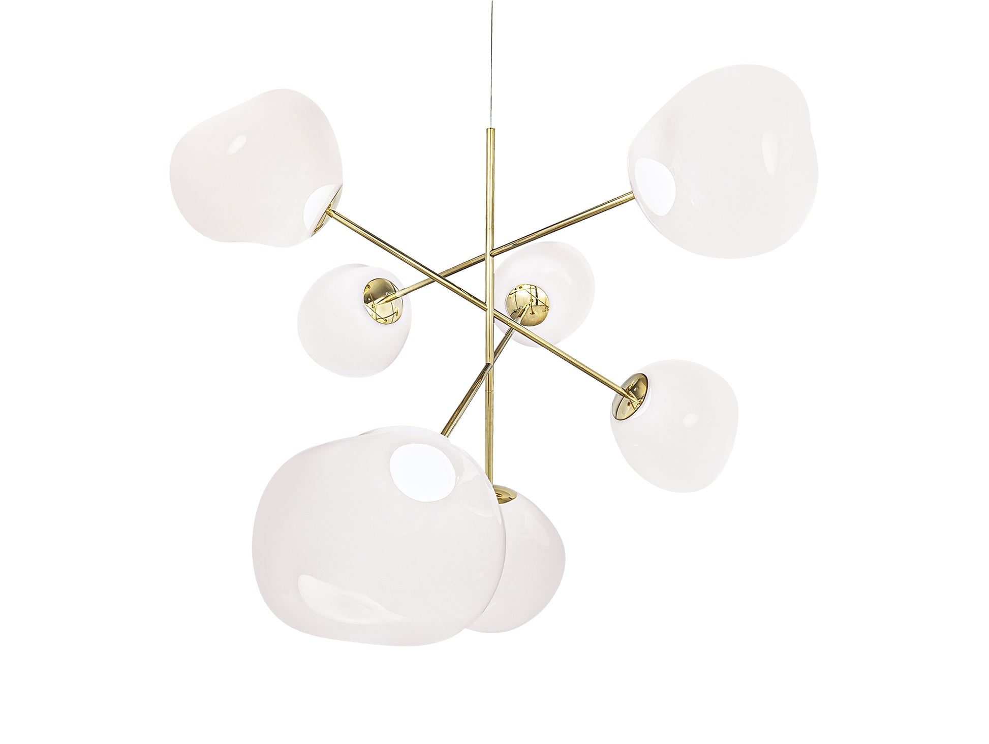 Melt LED Chandelier by Tom Dixon - Large / Opal / Gold