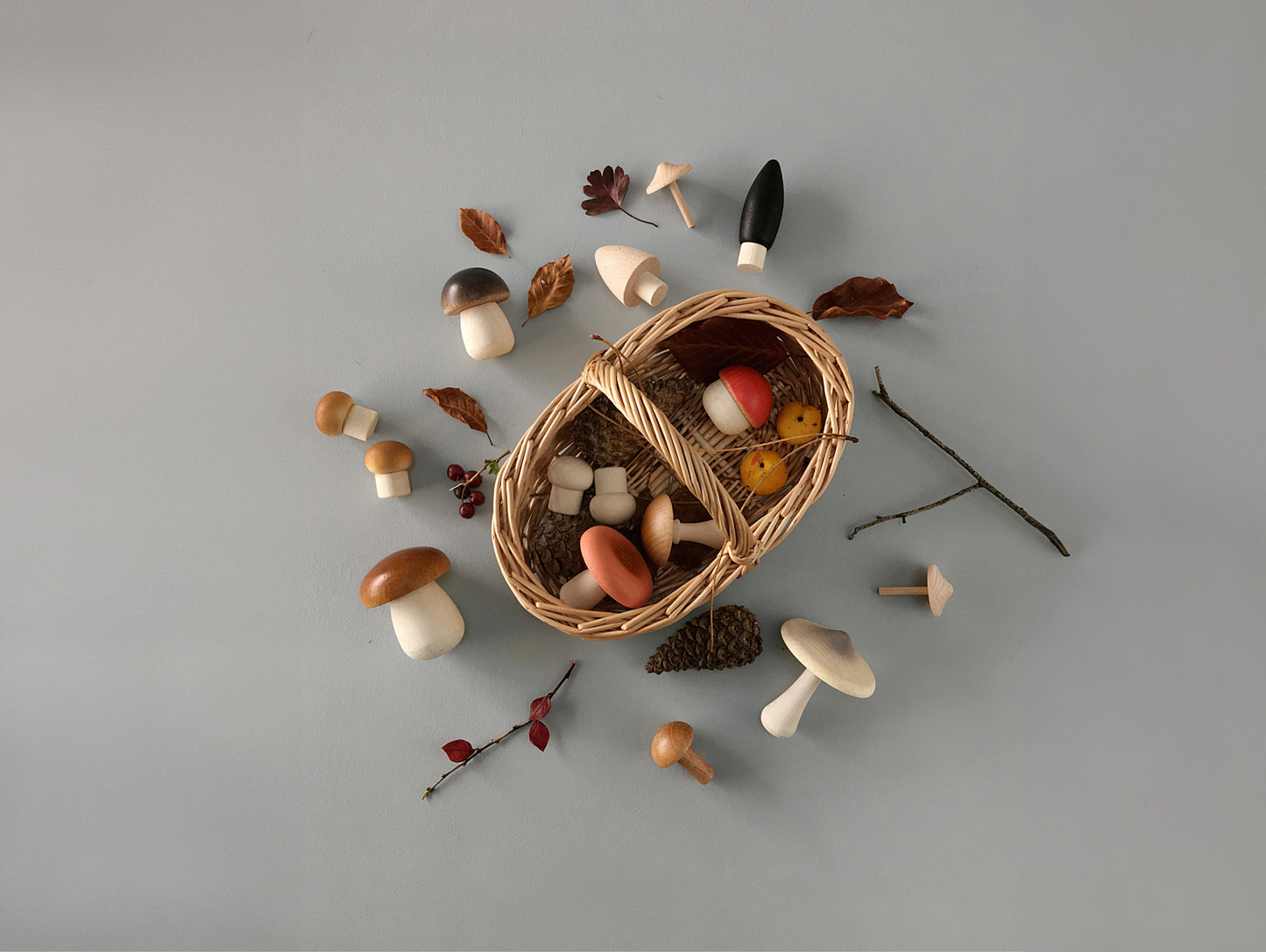 Forest Mushrooms Basket by Moon Picnic