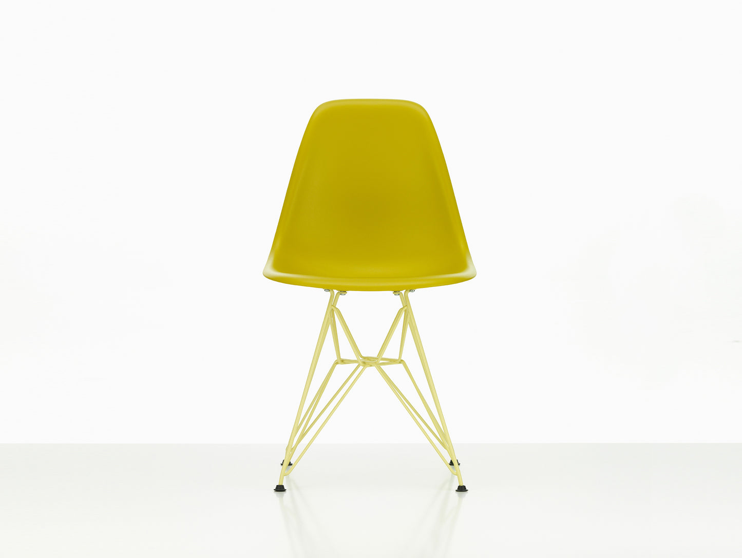 Eames DSR Plastic Side Chair by Vitra - Mustard 34 Seat / Citron 92 Base