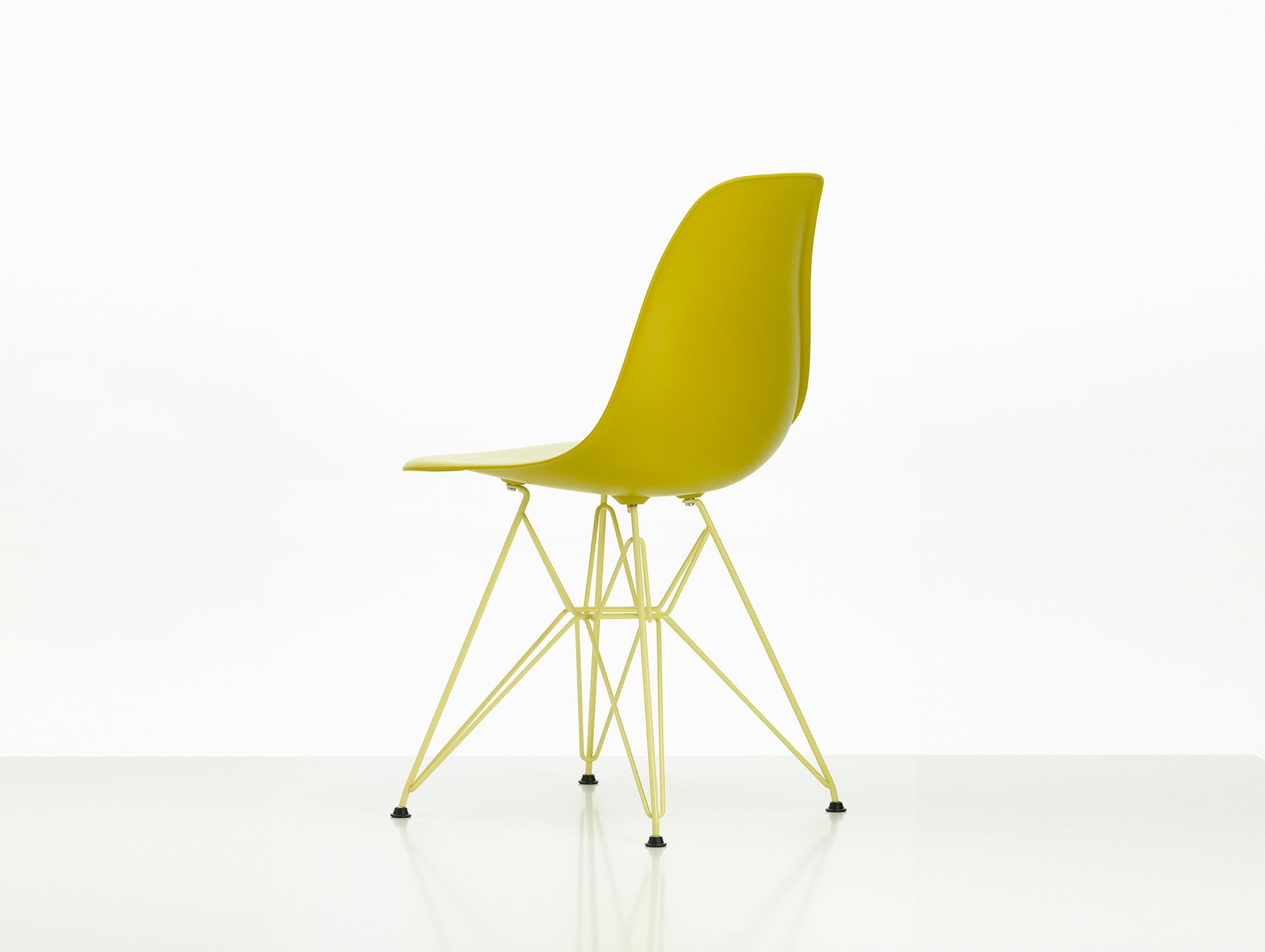 Eames DSR Plastic Side Chair by Vitra - Mustard 34 Seat / Citron 92 Base