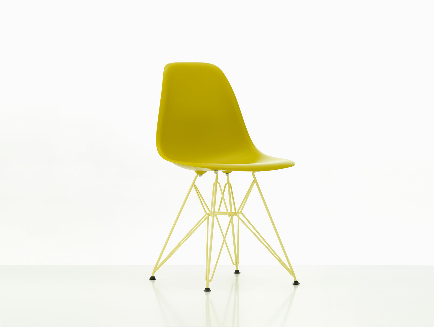 Eames DSR Plastic Side Chair by Vitra - Mustard 34 Seat / Citron 92 Base