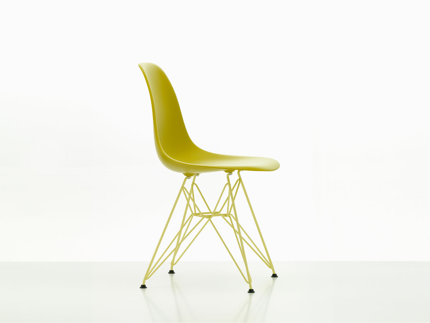 Eames DSR Plastic Side Chair by Vitra - Mustard 34 Seat / Citron 92 Base