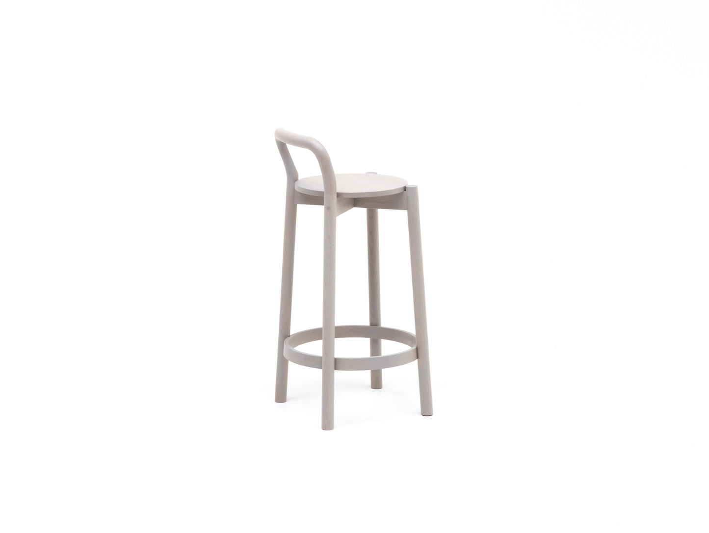 Castor Barstool with Backrest by Karimoku New Standard - Low / Grain Gray Oak