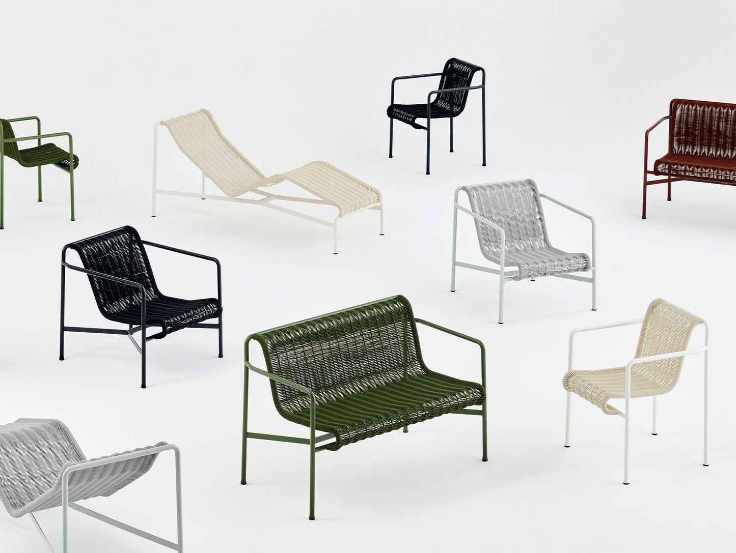 Palissade Cord Lounge Chair Low by HAY