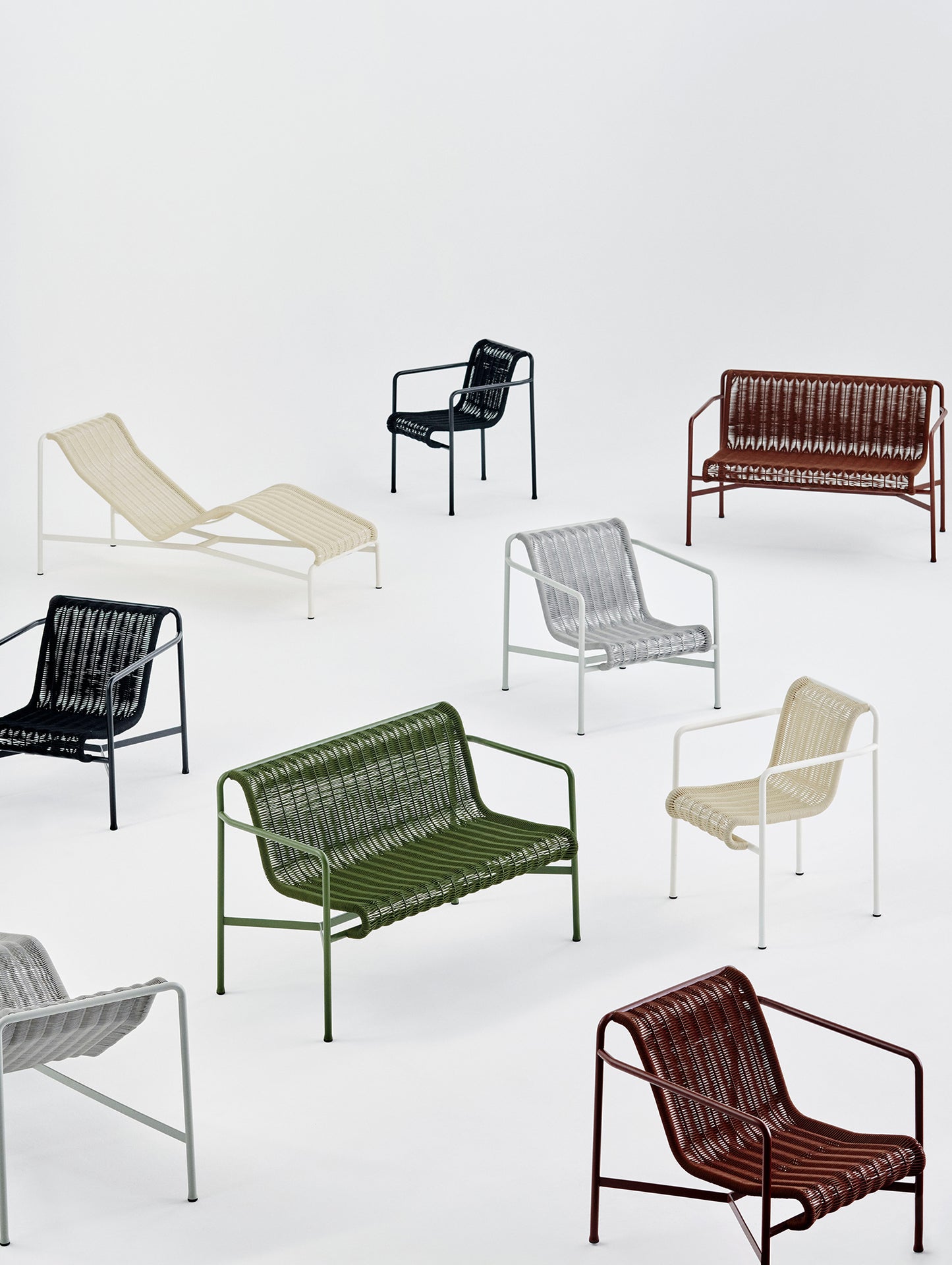 Palissade Cord Lounge Chair Low by HAY