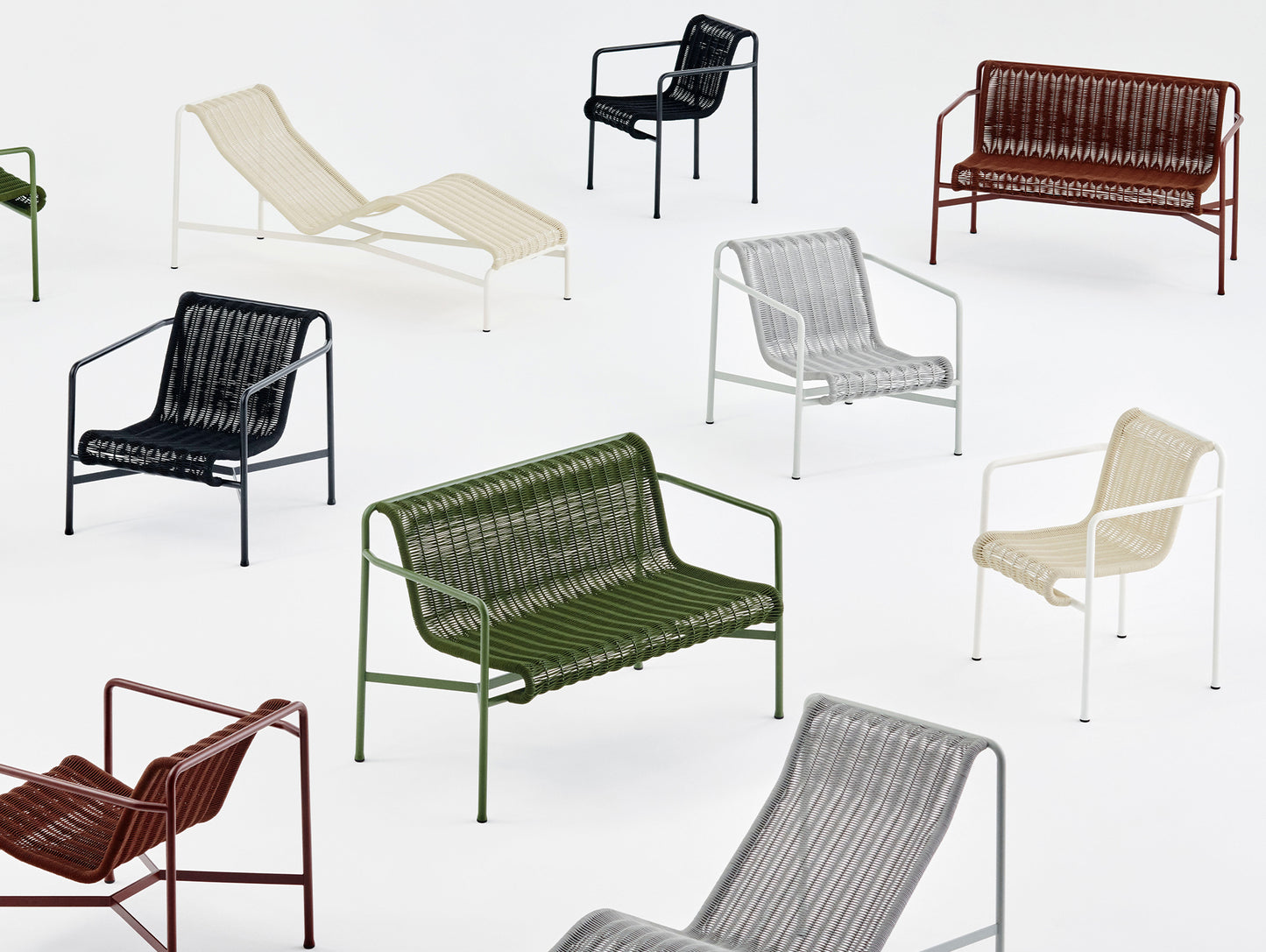 Palissade Cord Lounge Chair Low by HAY