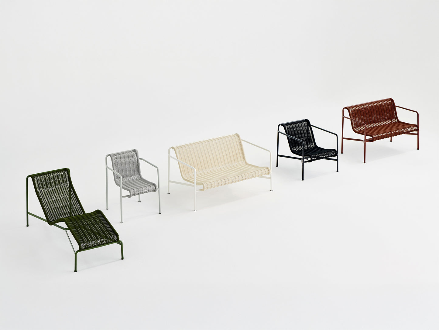 Palissade Cord Lounge Chair Low by HAY