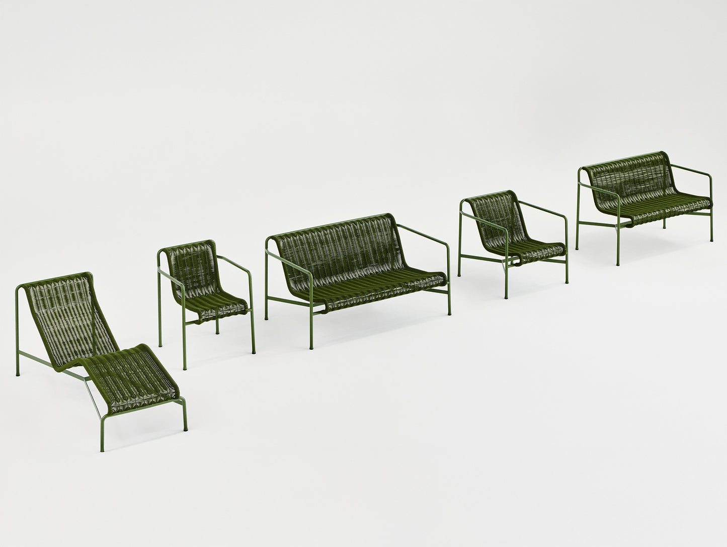 Palissade Cord Lounge Chair Low by HAY