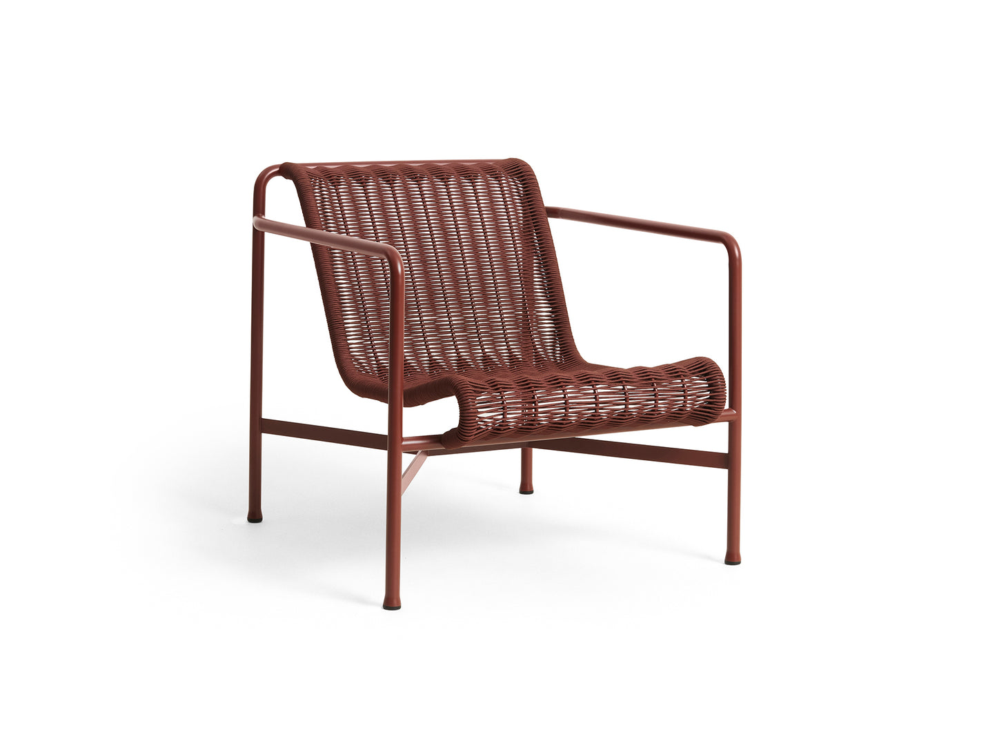 Palissade Cord Lounge Chair Low by HAY - Iron Red Cord