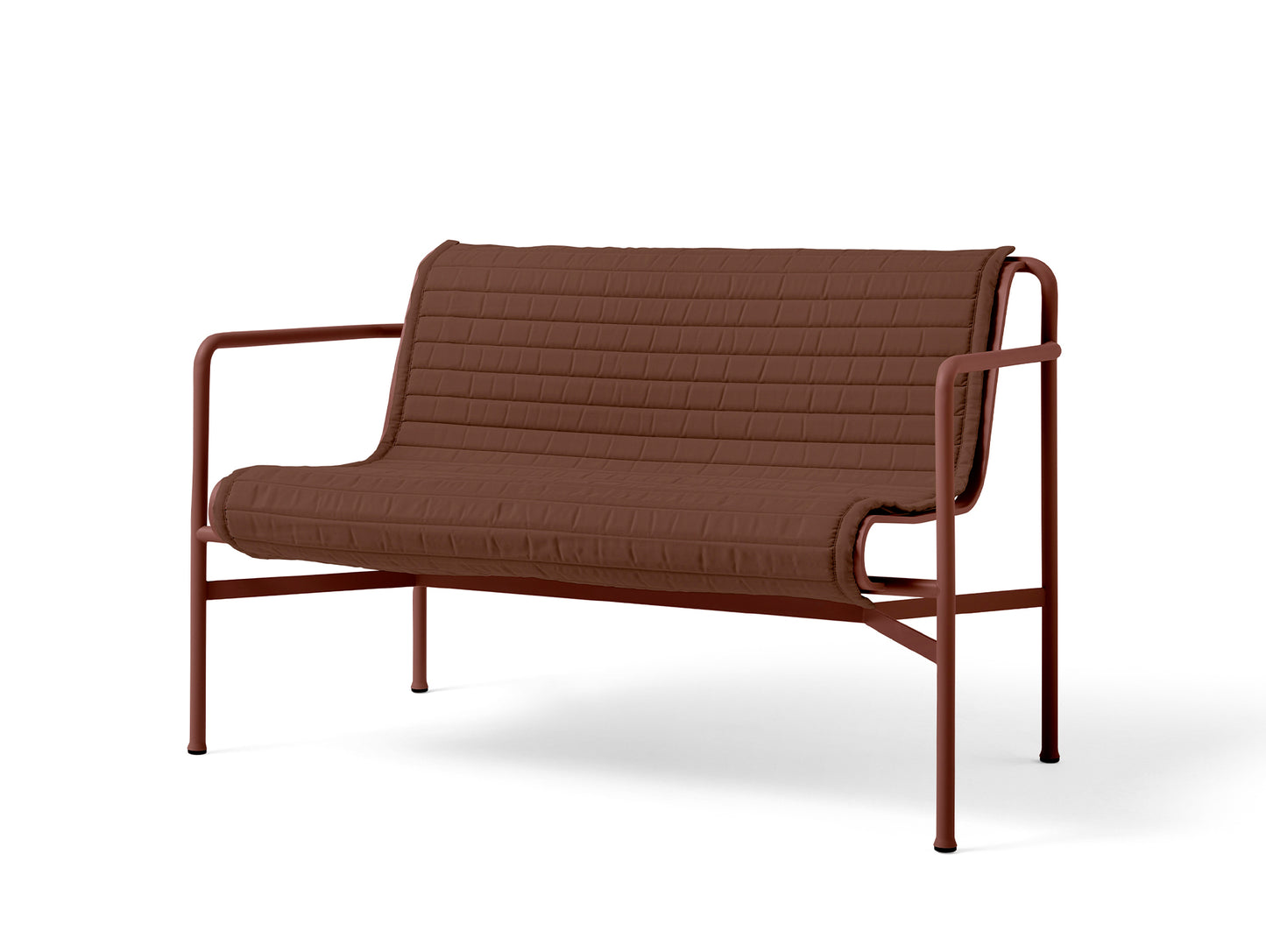 Palissade Quilted Cushions by HAY - Dining Bench With Armrest / Iron Red