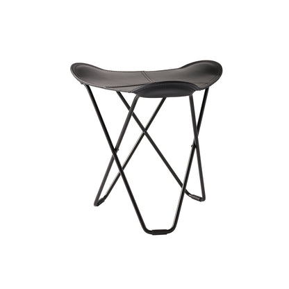 Pampa Flying Goose Stool by Cuero - Black Frame / Black Leather