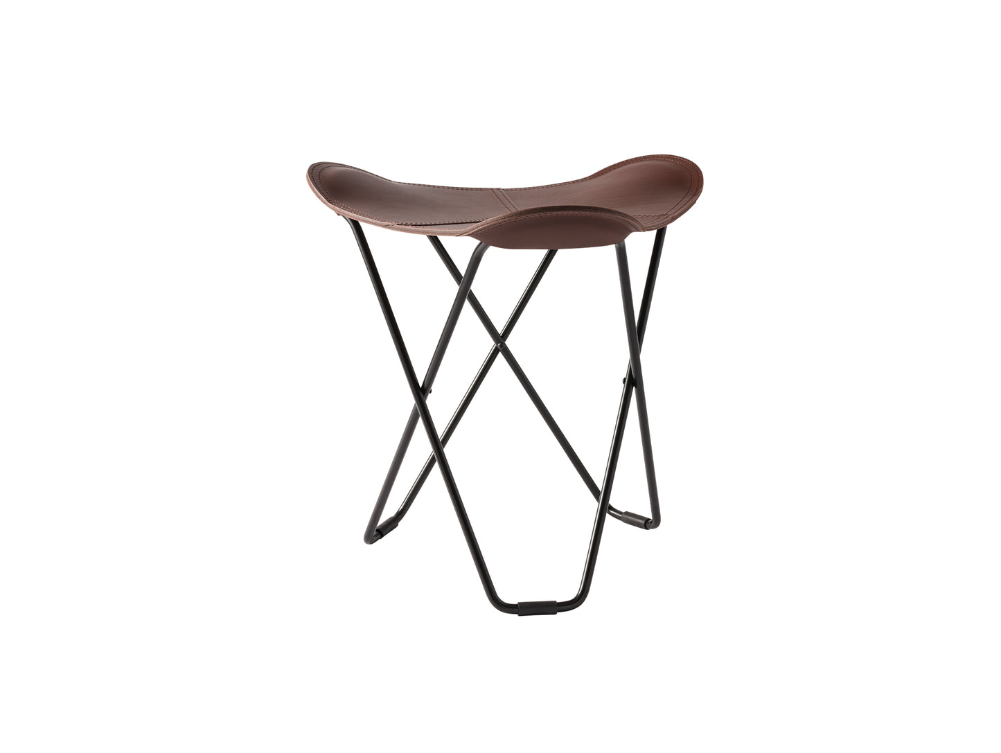 Pampa Flying Goose Stool by Cuero - Black Frame / Chocolate Leather