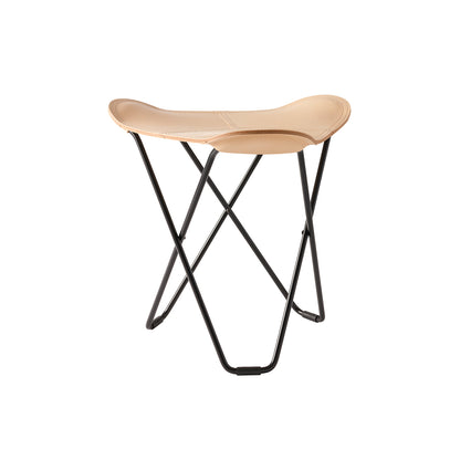 Pampa Flying Goose Stool by Cuero - Black Frame / Crude Leather
