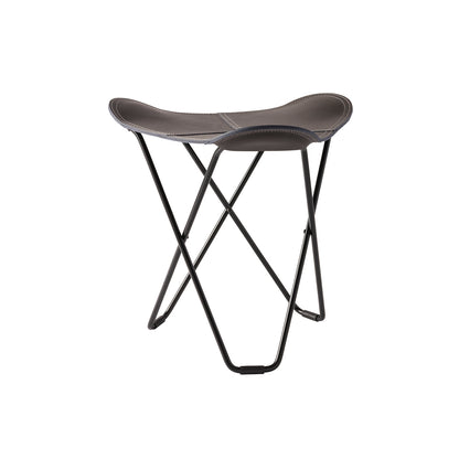 Pampa Flying Goose Stool by Cuero - Black Frame / Graphite Leather