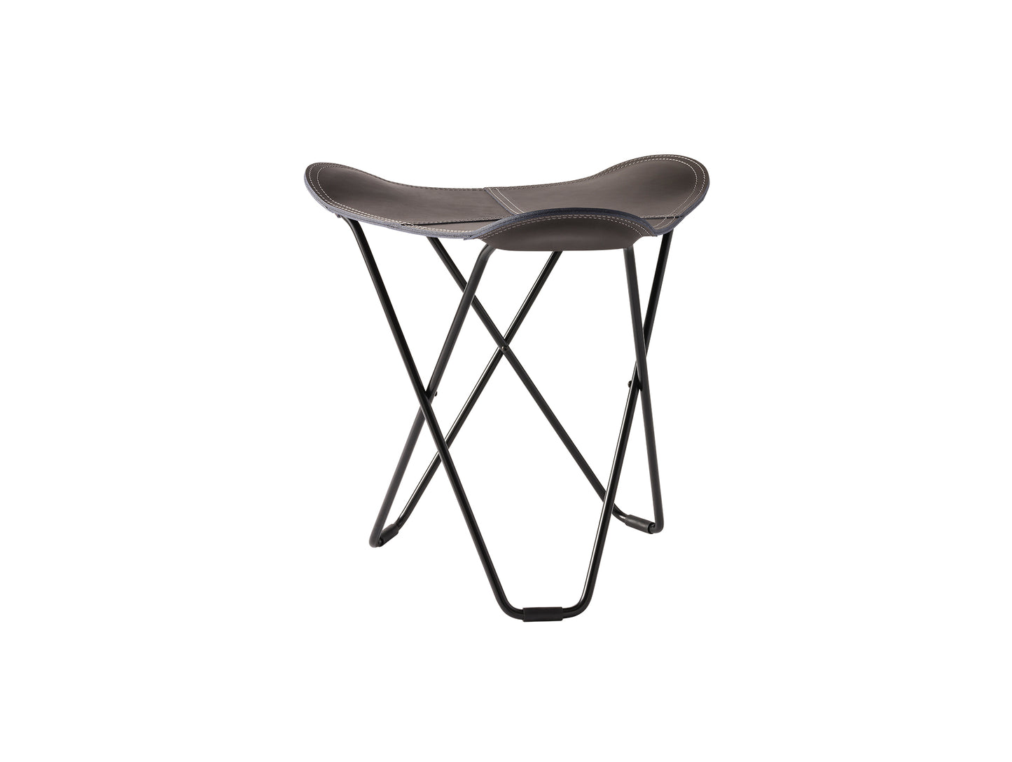 Pampa Flying Goose Stool by Cuero - Black Frame / Graphite Leather