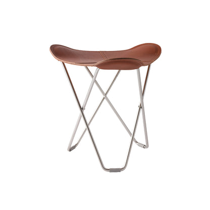 Pampa Flying Goose Stool by Cuero - Chrome Frame / Montana Leather