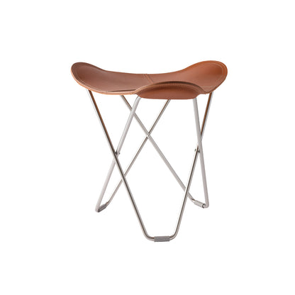 Pampa Flying Goose Stool by Cuero - Chrome Frame / Polo Leather
