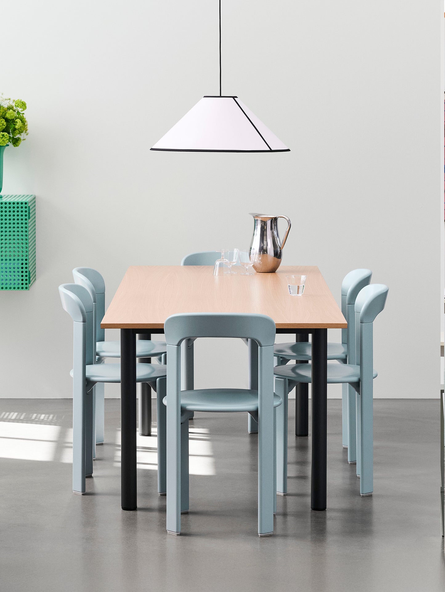 Annex Table Overhang by HAY - Oak Veneer Tabletop / Charcoal Aluminium Legs