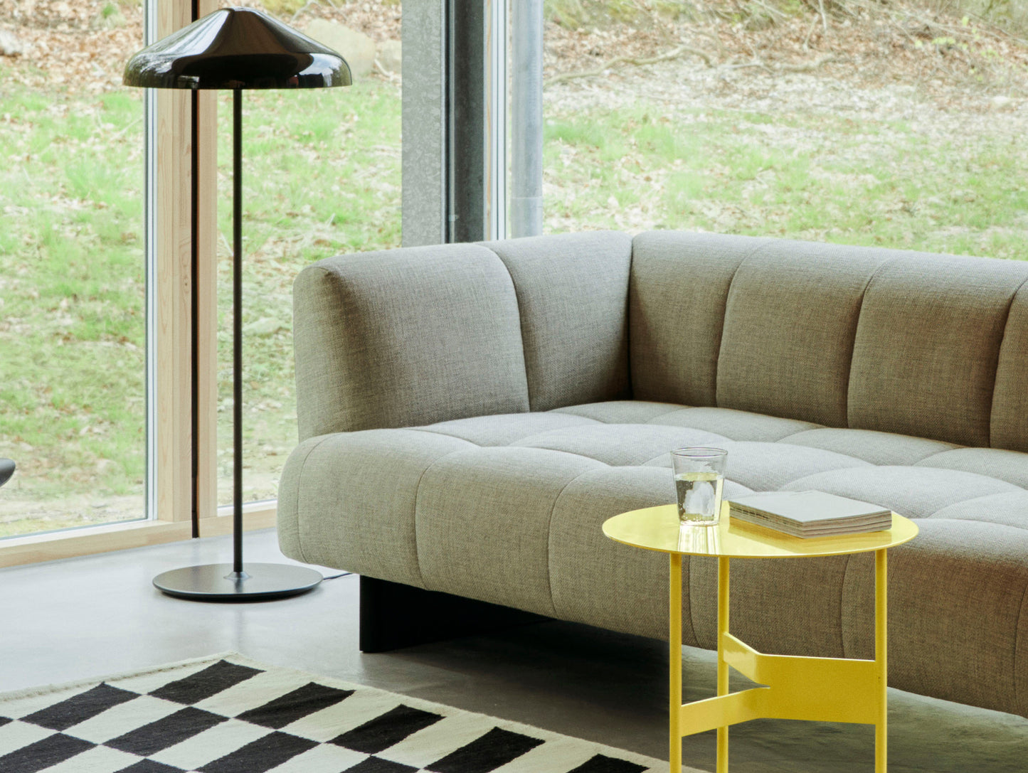 Quilton Lift 3-Seater Sofa by HAY - Black Lacquered Oak / Tadao 720