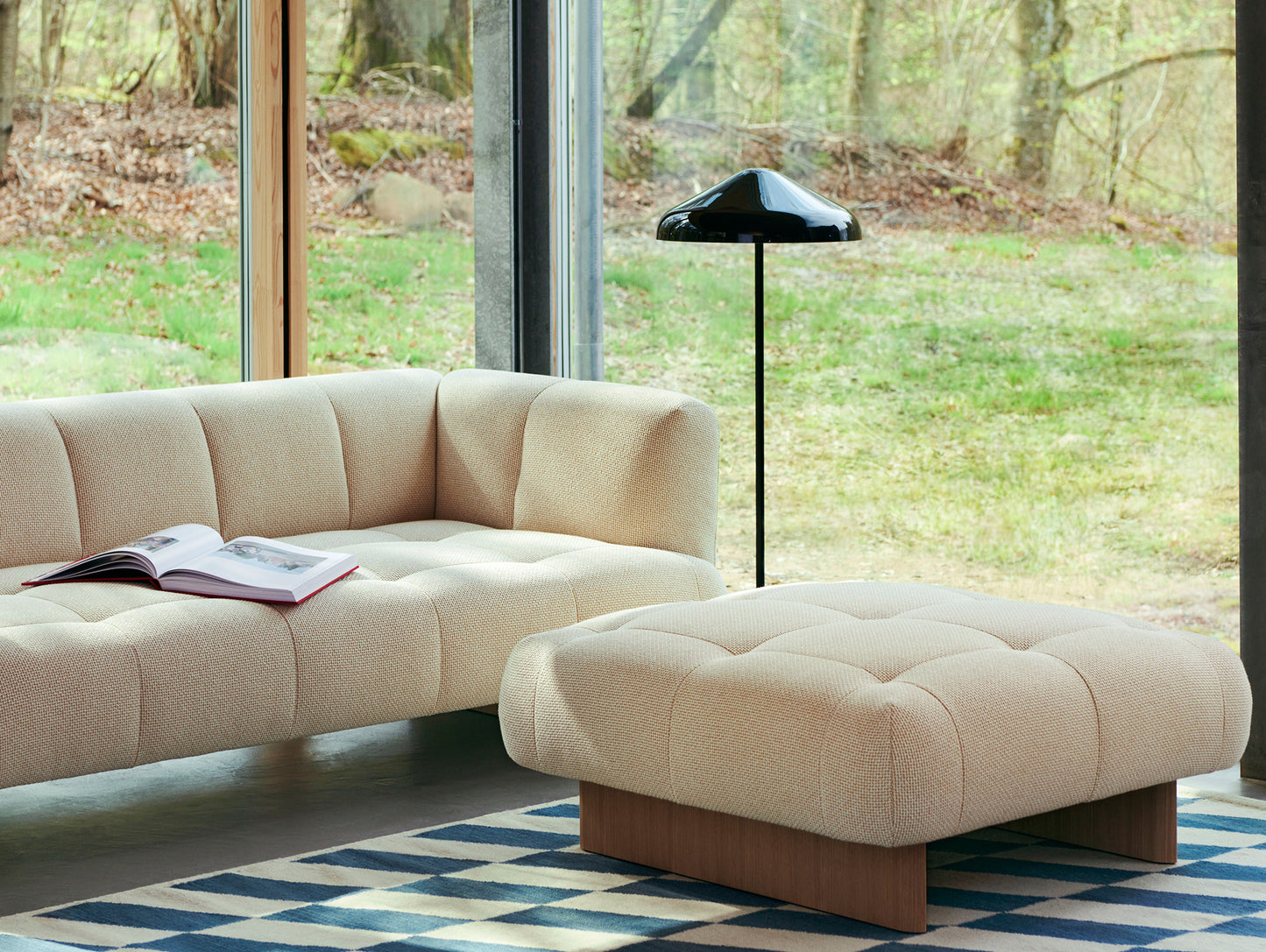 Quilton Lift 3-Seater Sofa by HAY - Lacquered Oak / Tartaglia 857