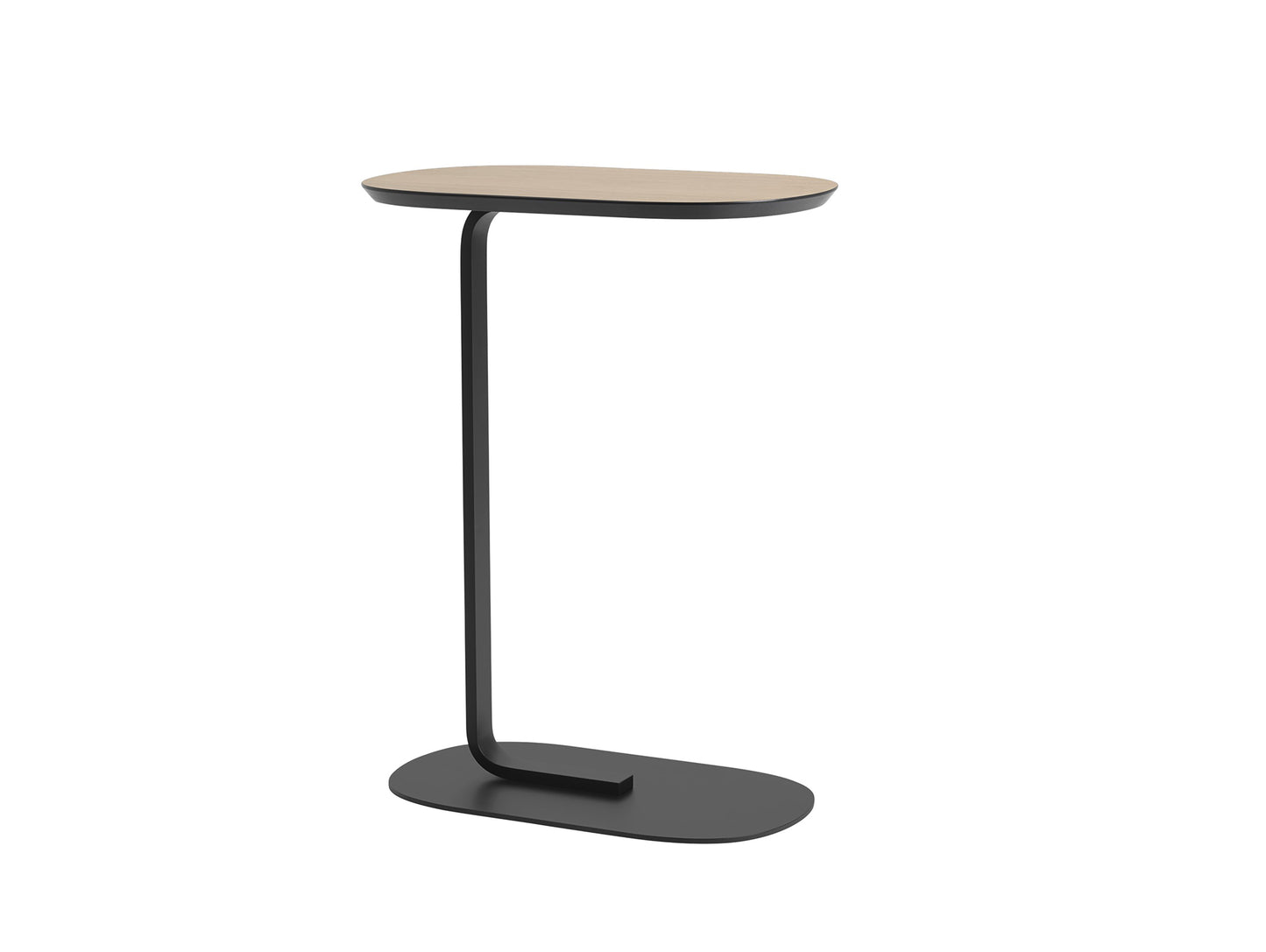 Relate Side Table by Muuto - H 73.5 cm / Oak Laminate / Black