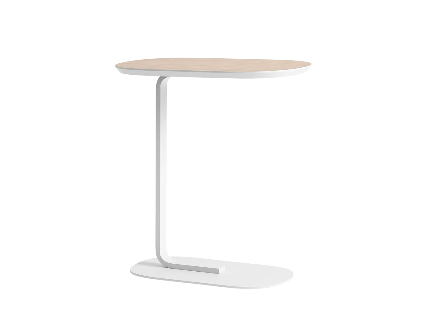 Relate Side Table by Muuto - H 60.5 cm / Oak Laminate / Off White