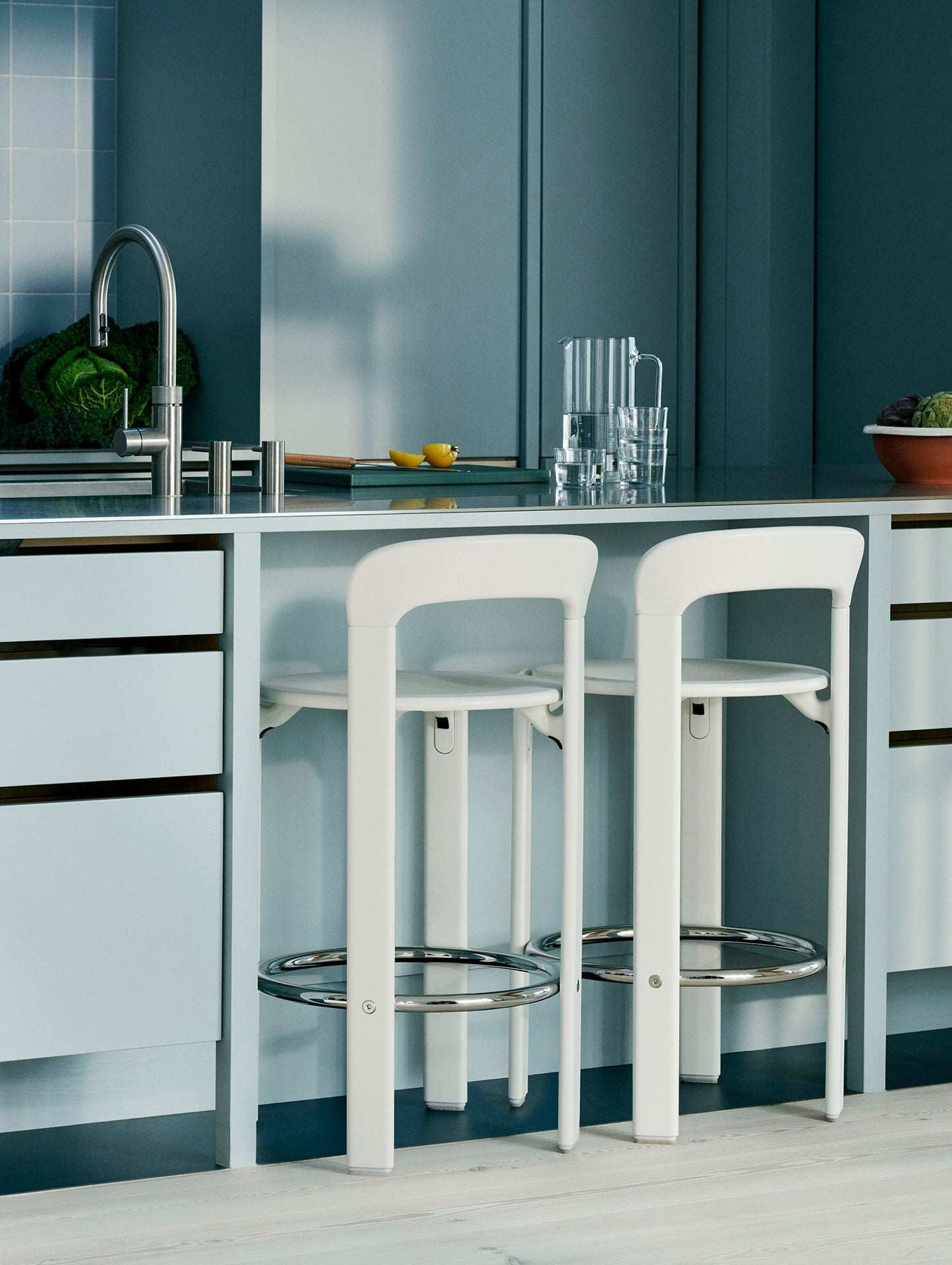 Rey Bar Stool by HAY - H65 / Cream White Lacquered Beech