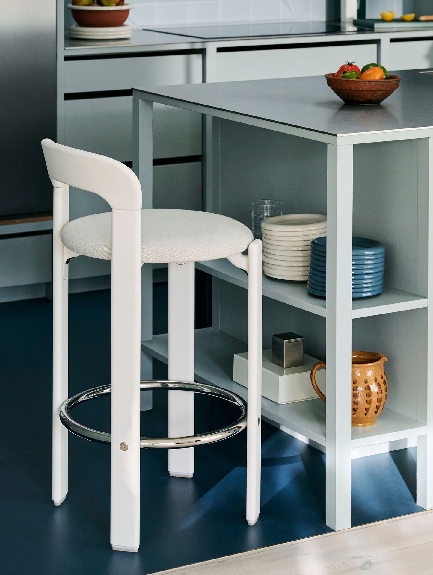 Rey Bar Stool by HAY - H65 / Cream White Lacquered Beech