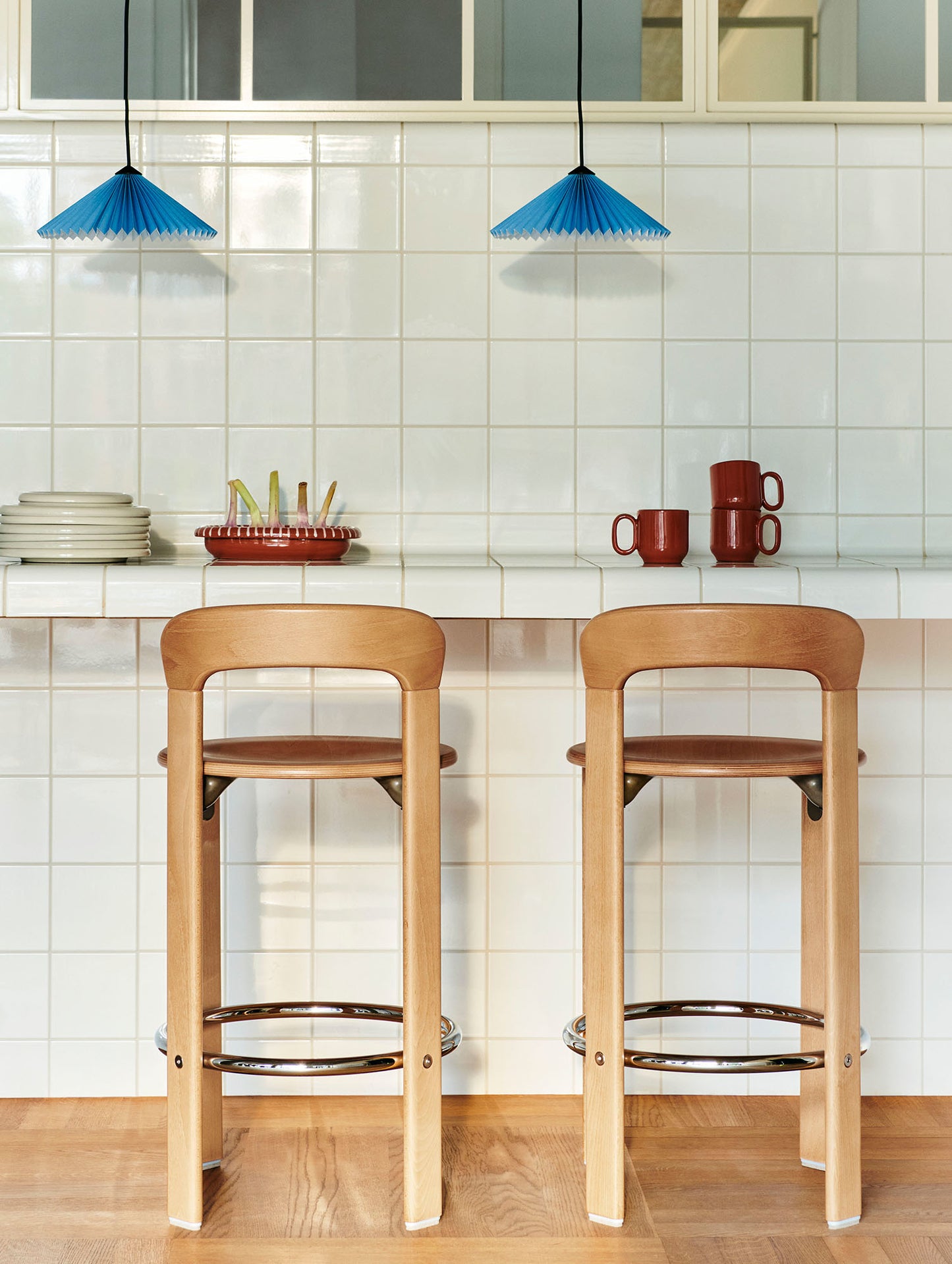 Rey Bar Stool Low by HAY - Golden