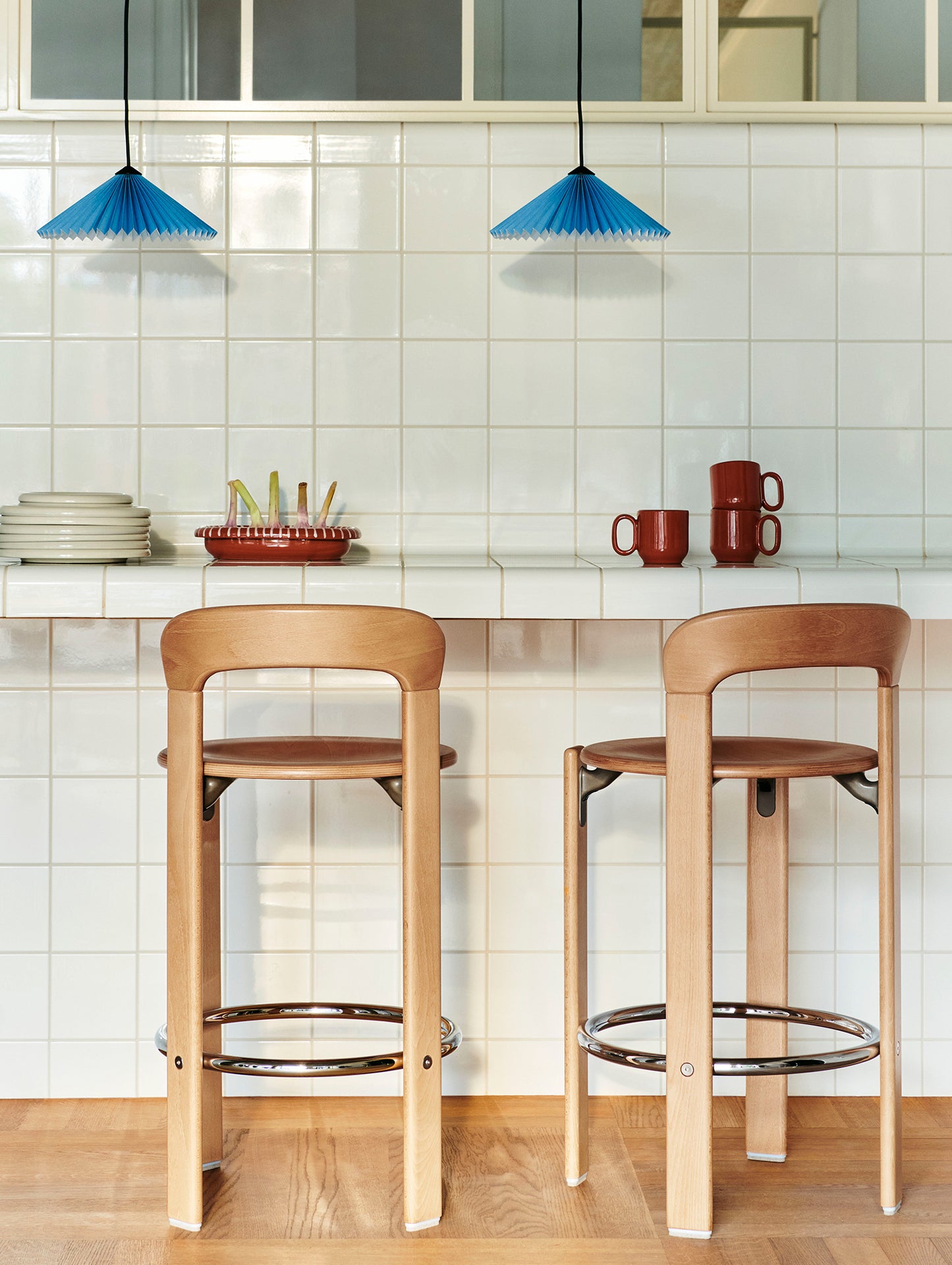 Rey Bar Stool Low by HAY - Golden