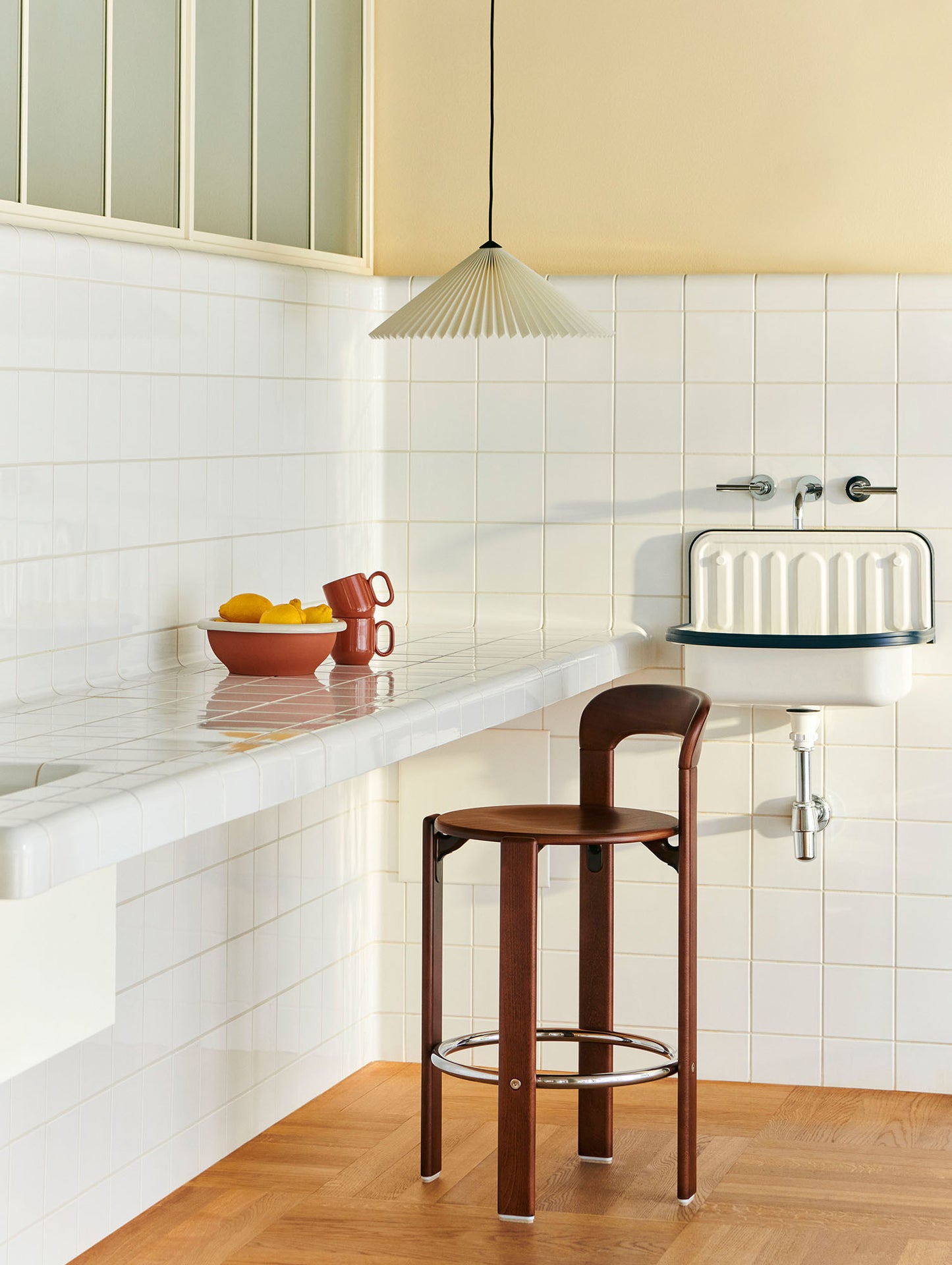 Rey Bar Stool Low by HAY - Umber Brown