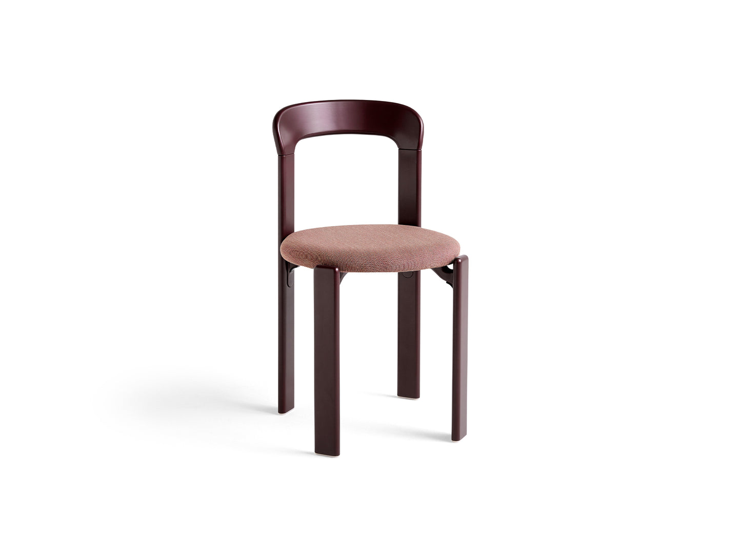 Rey Chair Upholstered by HAY - Grape Red Lacquered Beech / Steelcut Trio 416