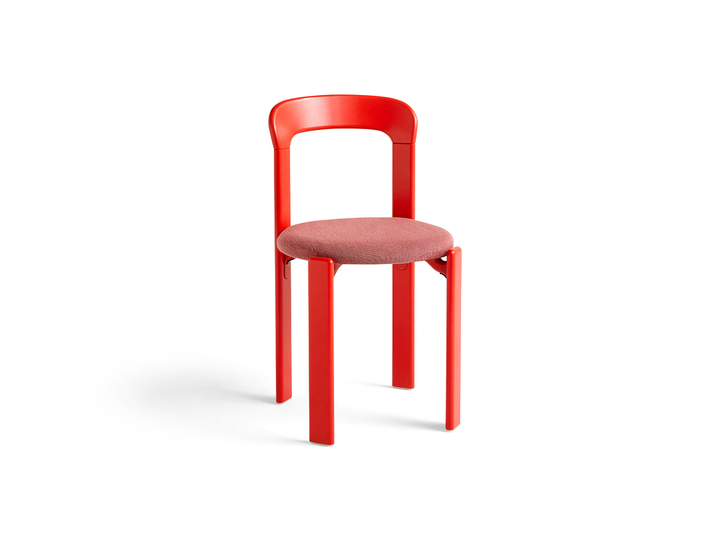 Rey Chair Upholstered by HAY - Scarlet Red Lacquered Beech / Steelcut Trio 636
