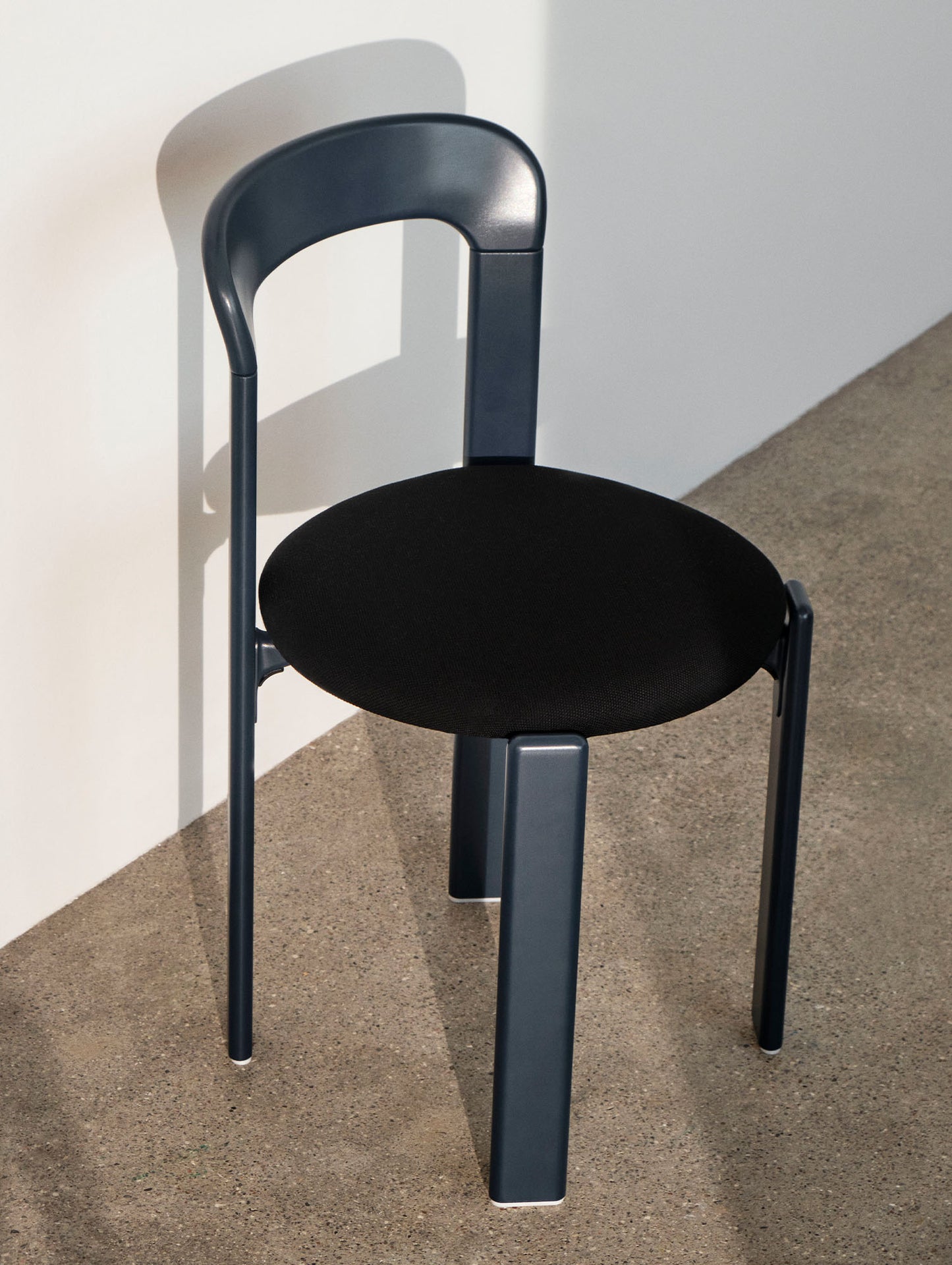 Rey Chair Upholstered by HAY - Deep Blue Lacquered Beech / Steelcut 190
