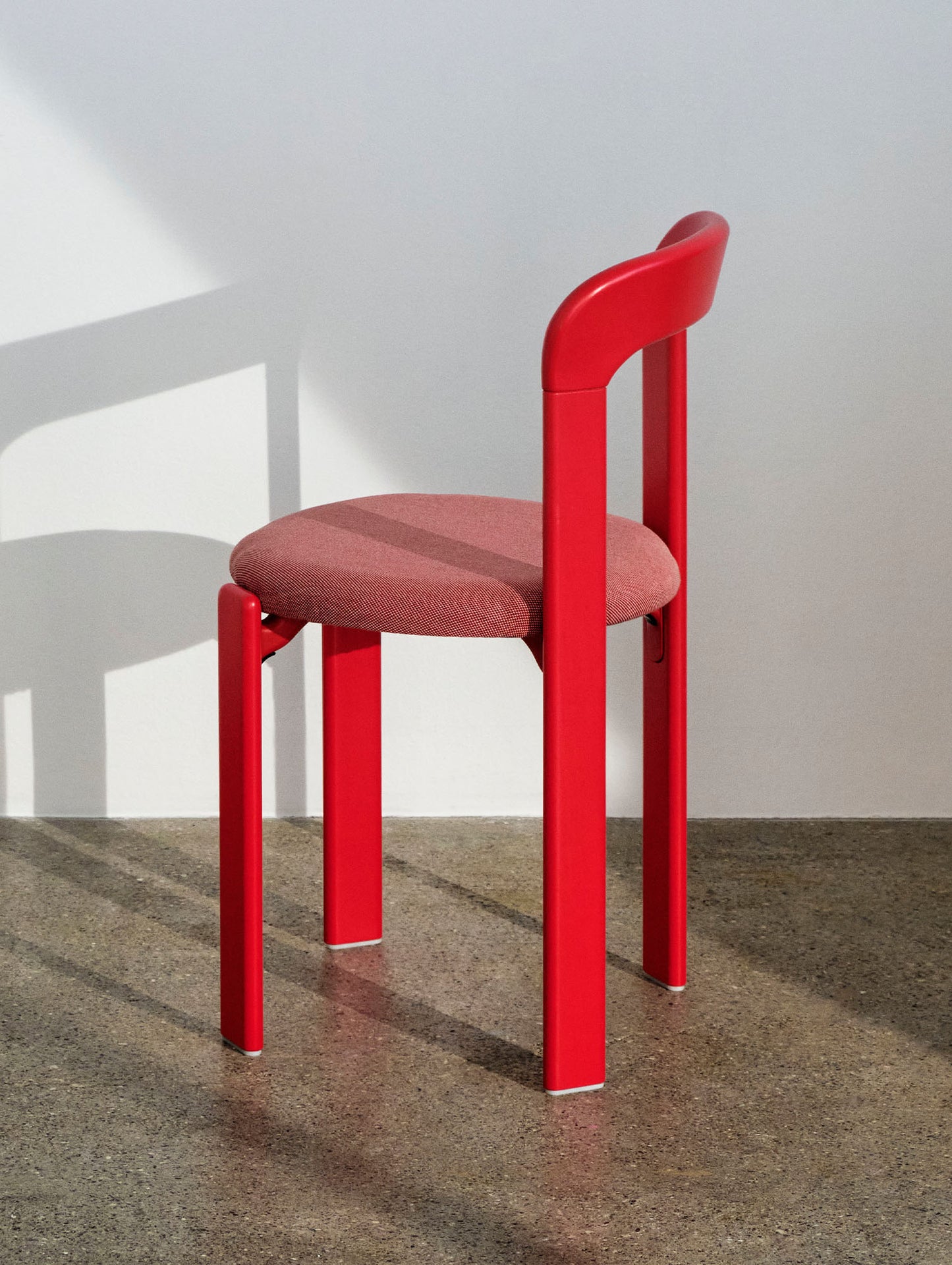 Rey Chair Upholstered by HAY - Scarlet Red Lacquered Beech / Steelcut Trio 636