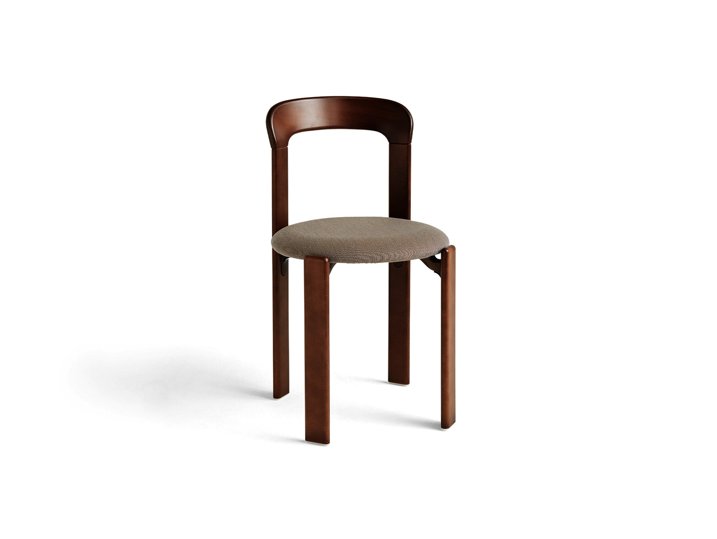 Rey Chair Upholstered by HAY - Umber Brown Lacquered Beech / Steelcut Trio 376