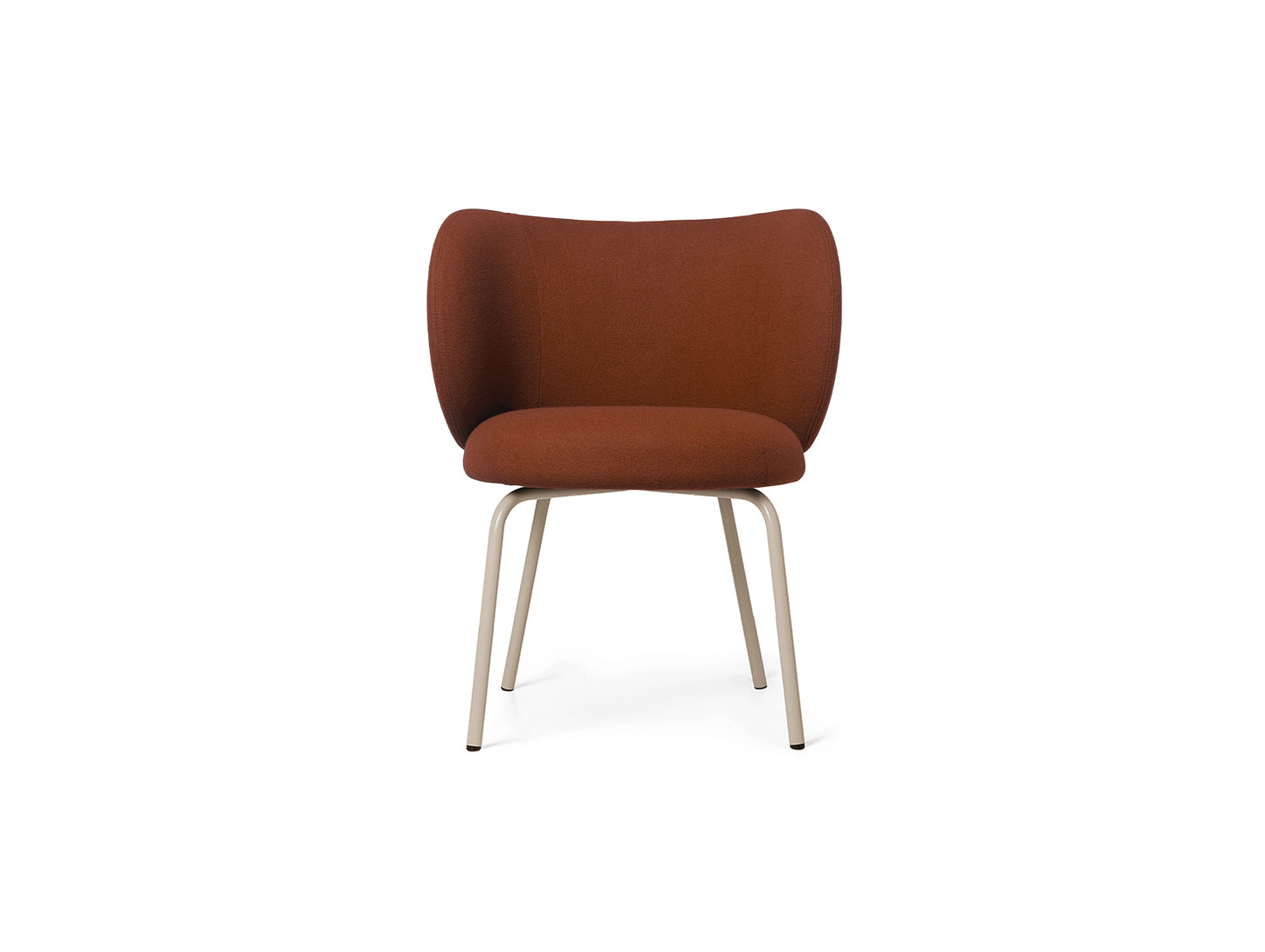 Rico Dining Chair - Fixed Base by Ferm Living - Tonus 4 474 Red Brown / Cashmere Base