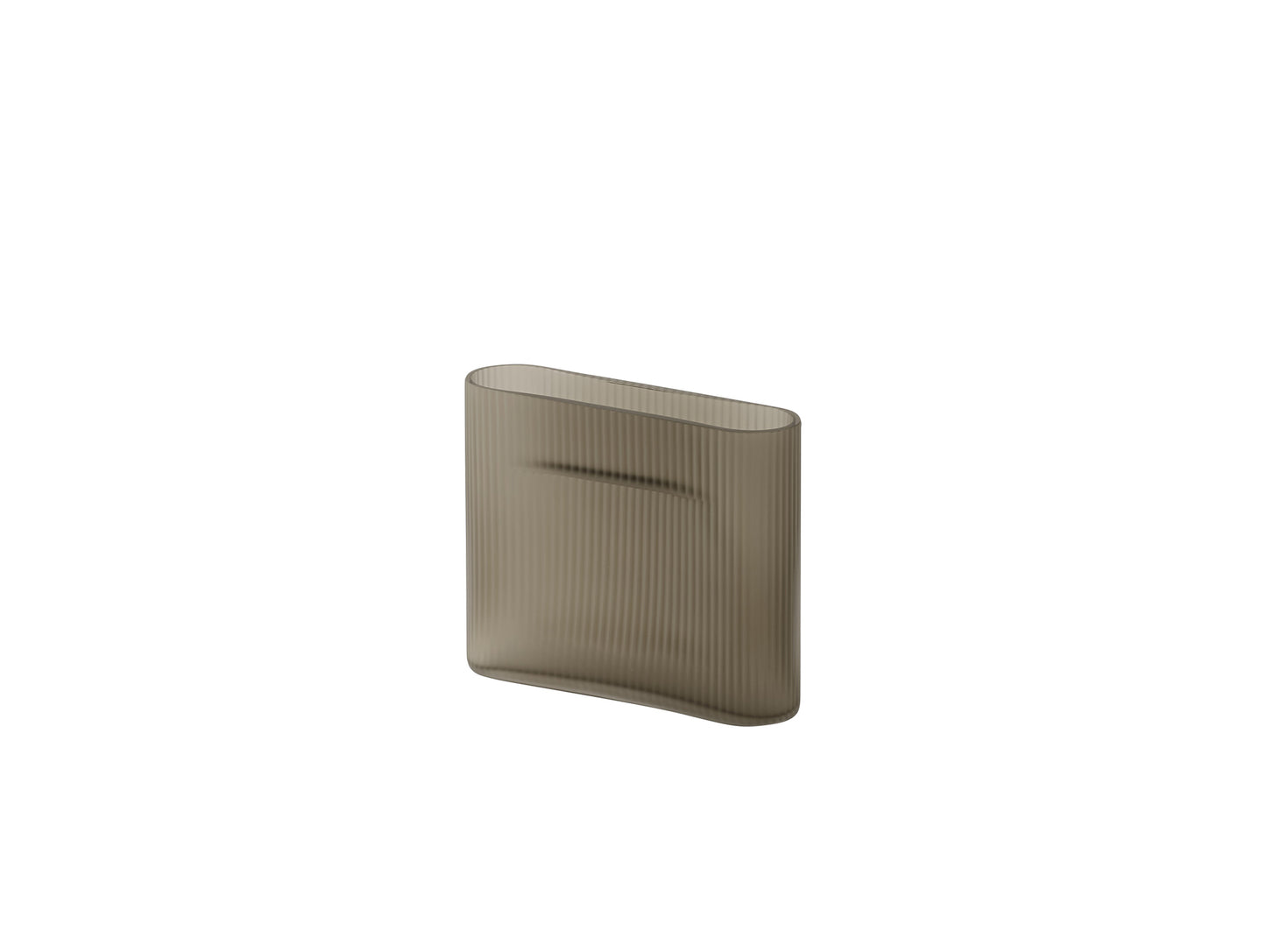Ridge Vase by Muuto - Height 16.5 cm / Taupe Frosted Glass
