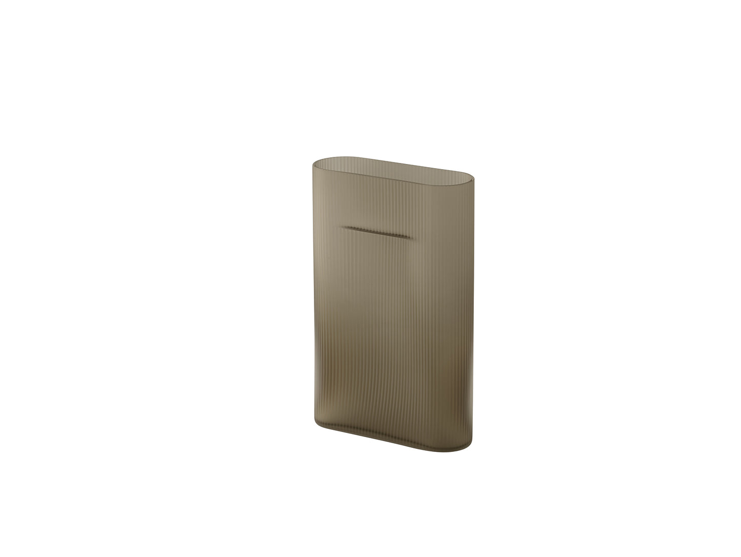 Ridge Vase by Muuto - Height 35 cm / Taupe Frosted Glass