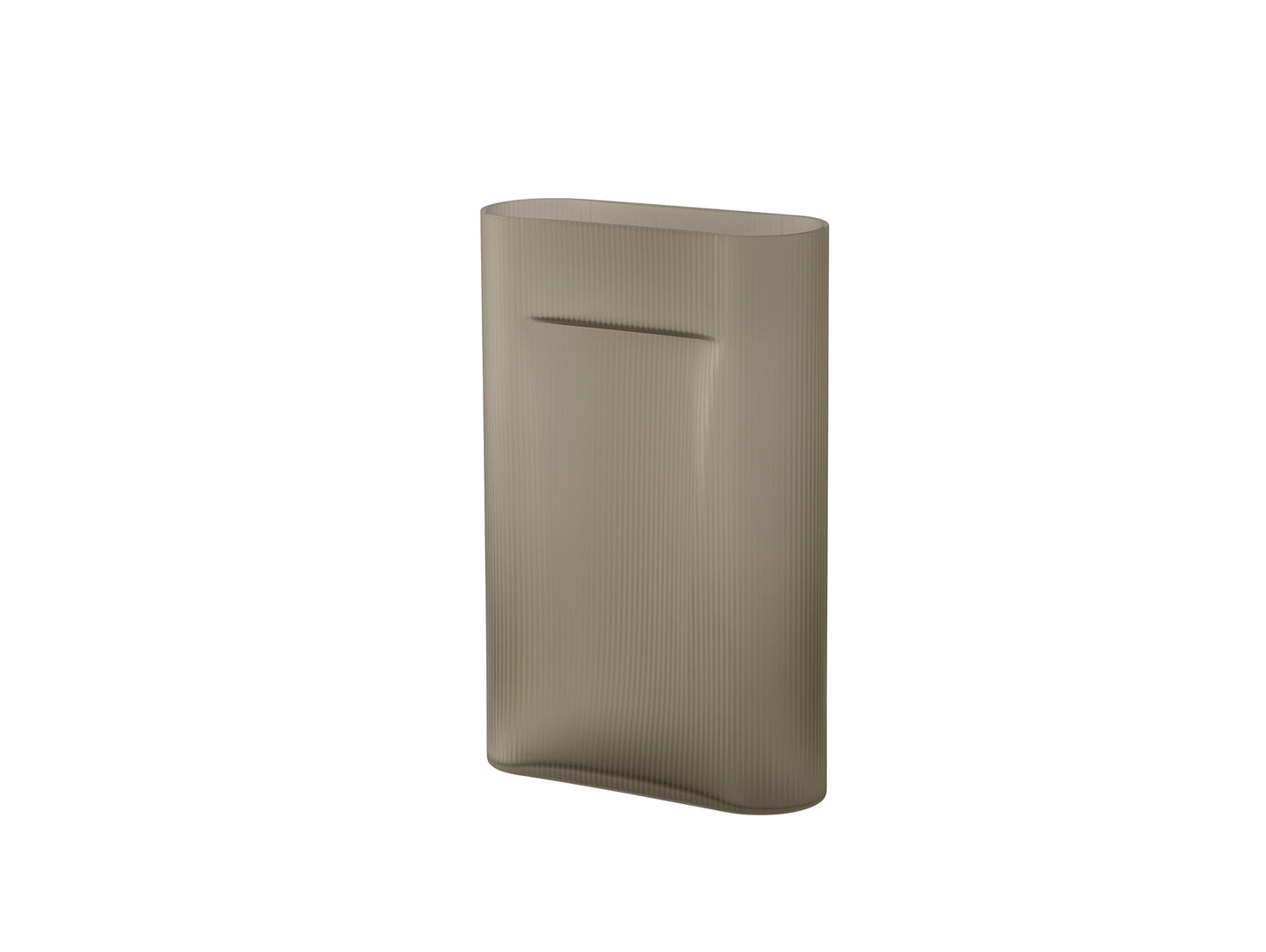 Ridge Vase by Muuto - Height 48.5 cm / Taupe Frosted Glass