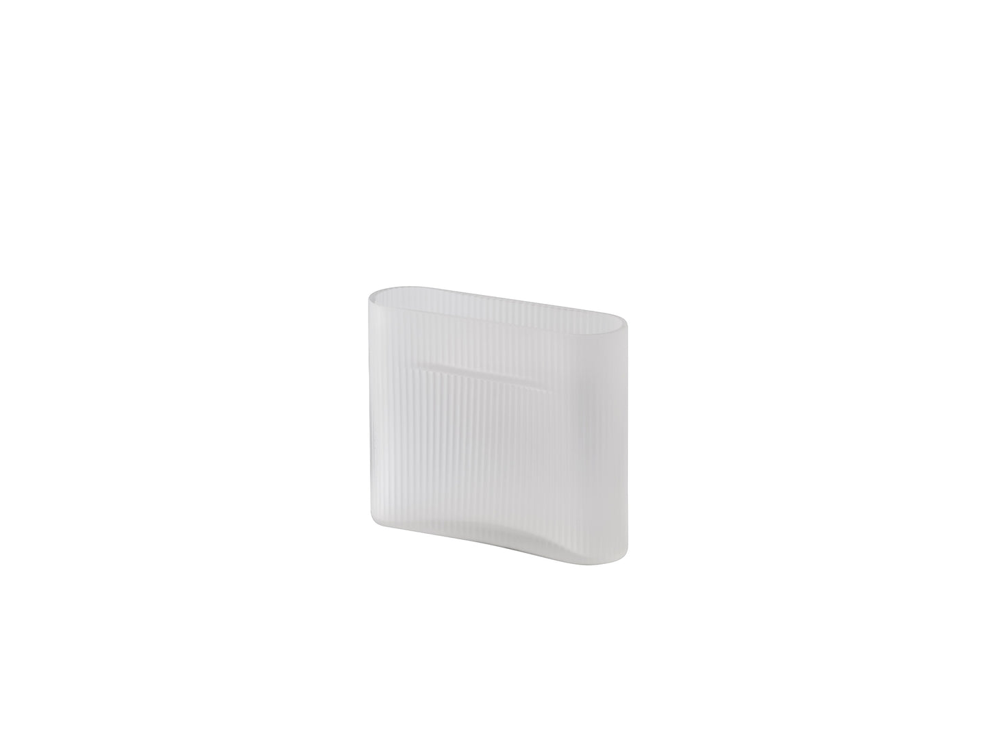 Ridge Vase by Muuto - Height 16.5 cm / White Frosted Glass