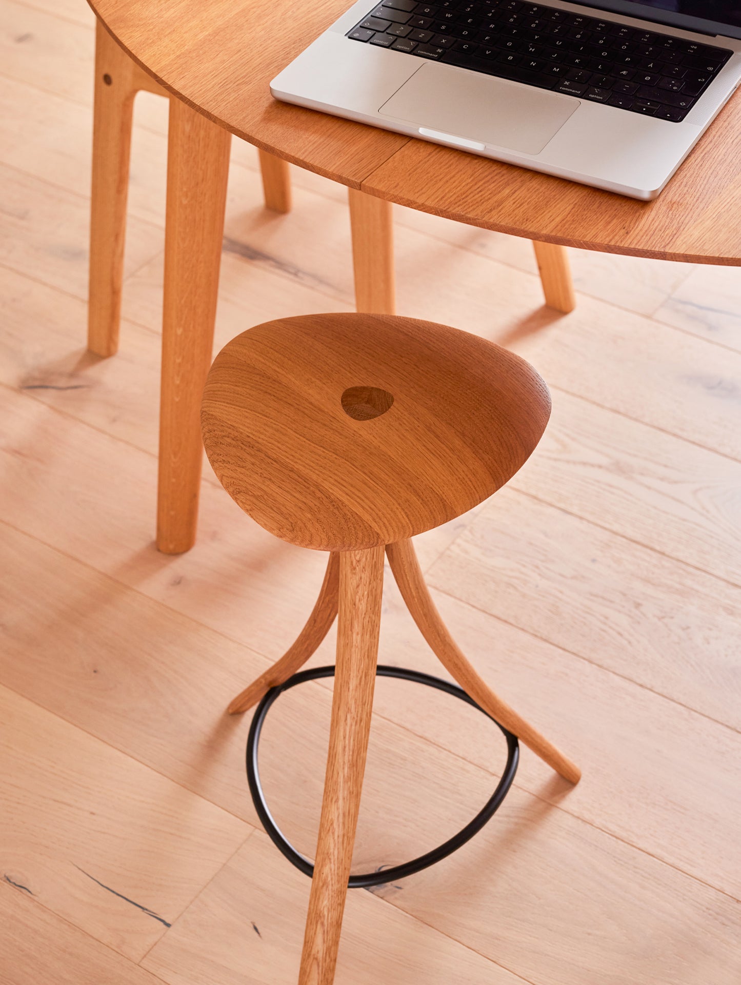 Clover Stool by Ro Collection - Oiled Oak