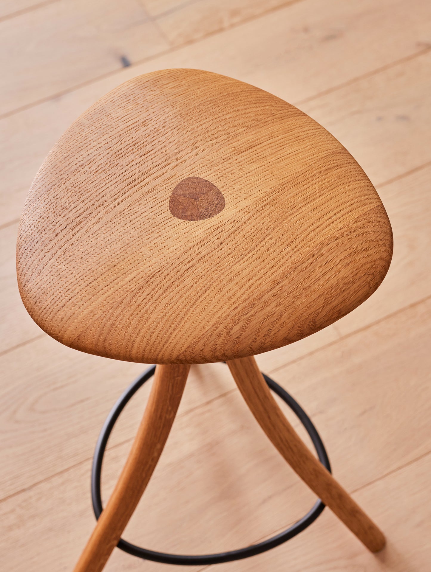 Clover Stool by Ro Collection - Oiled Oak