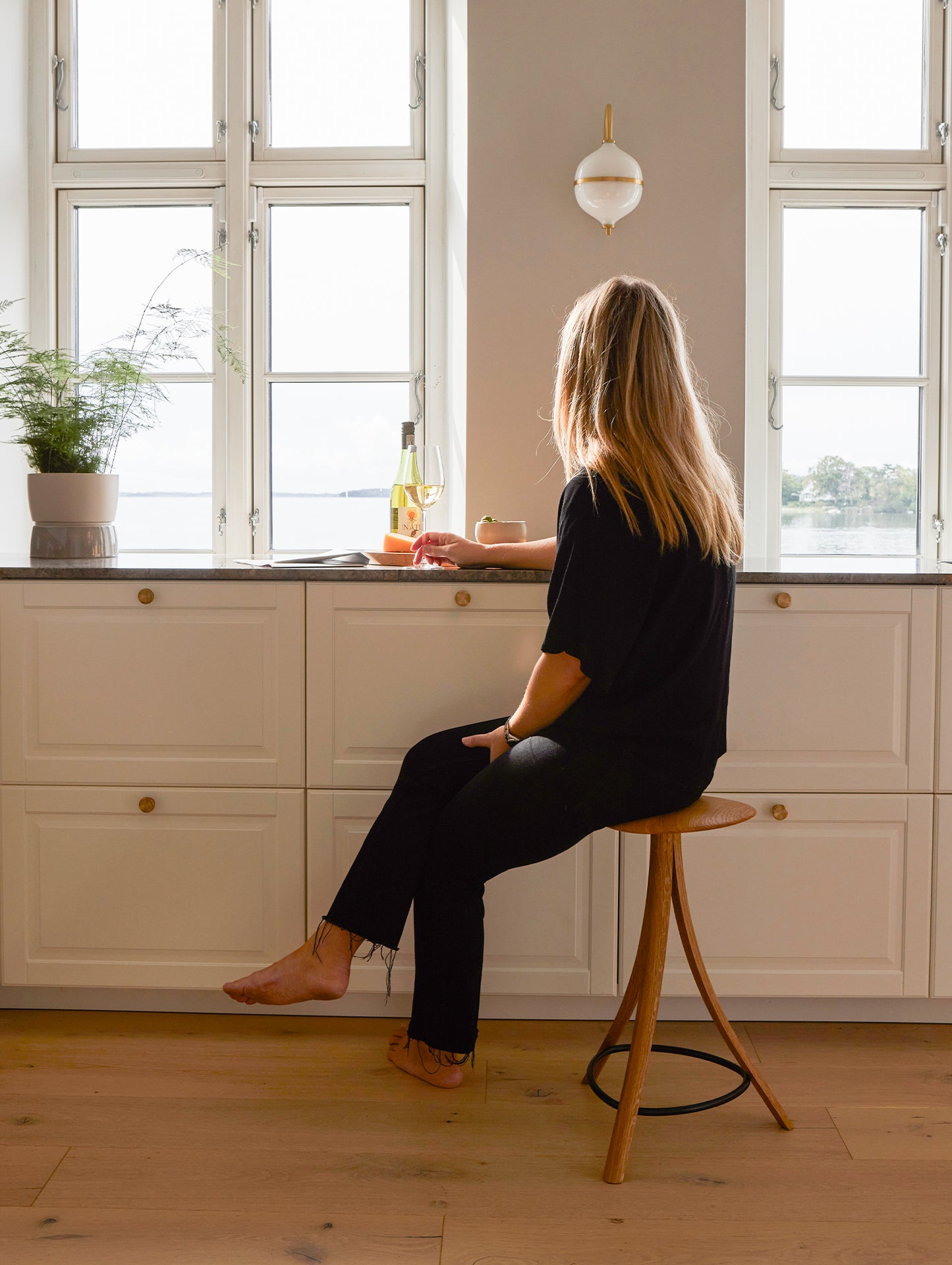 Clover Stool by Ro Collection - Oiled Oak