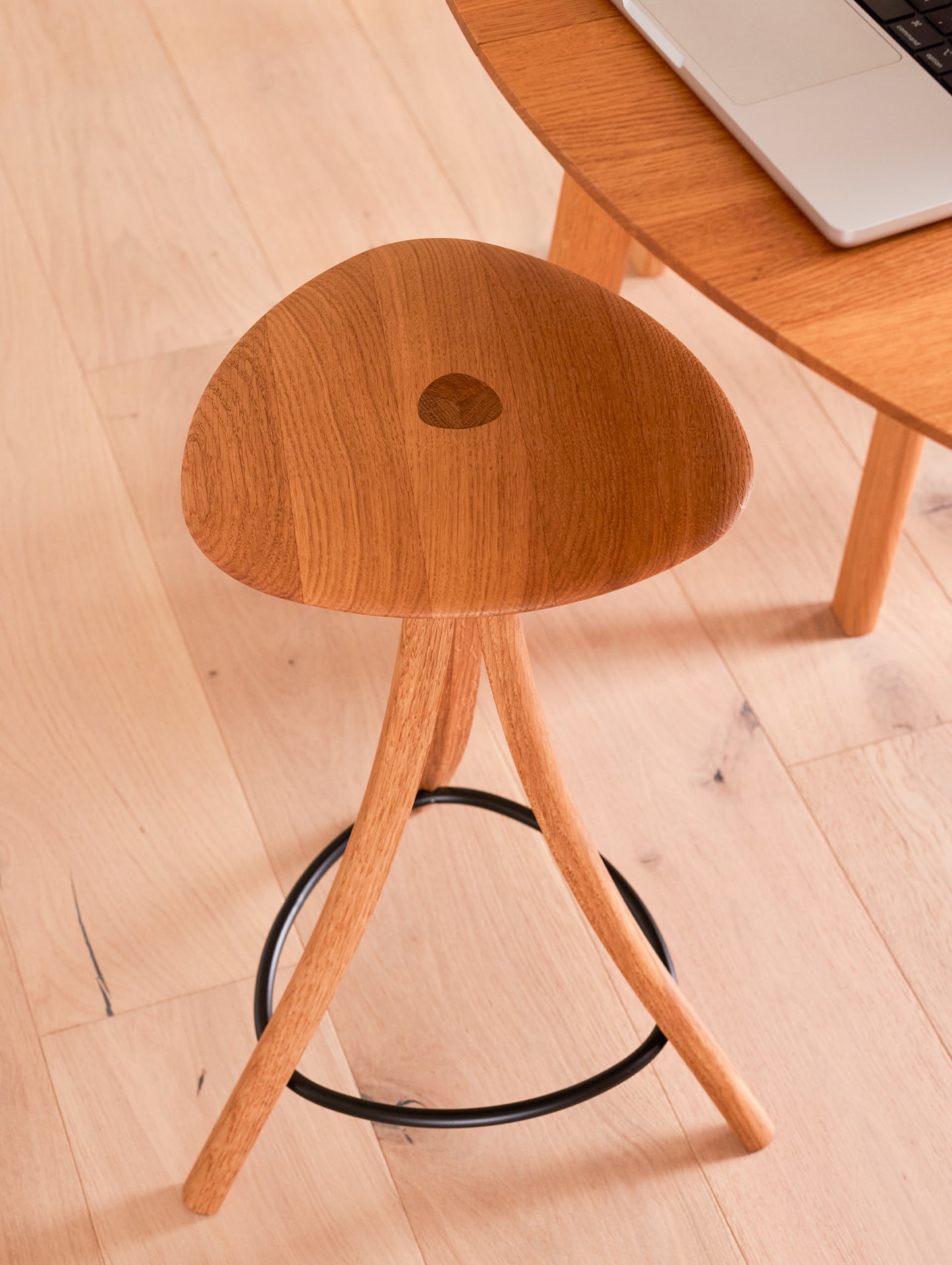 Clover Stool by Ro Collection - Oiled Oak