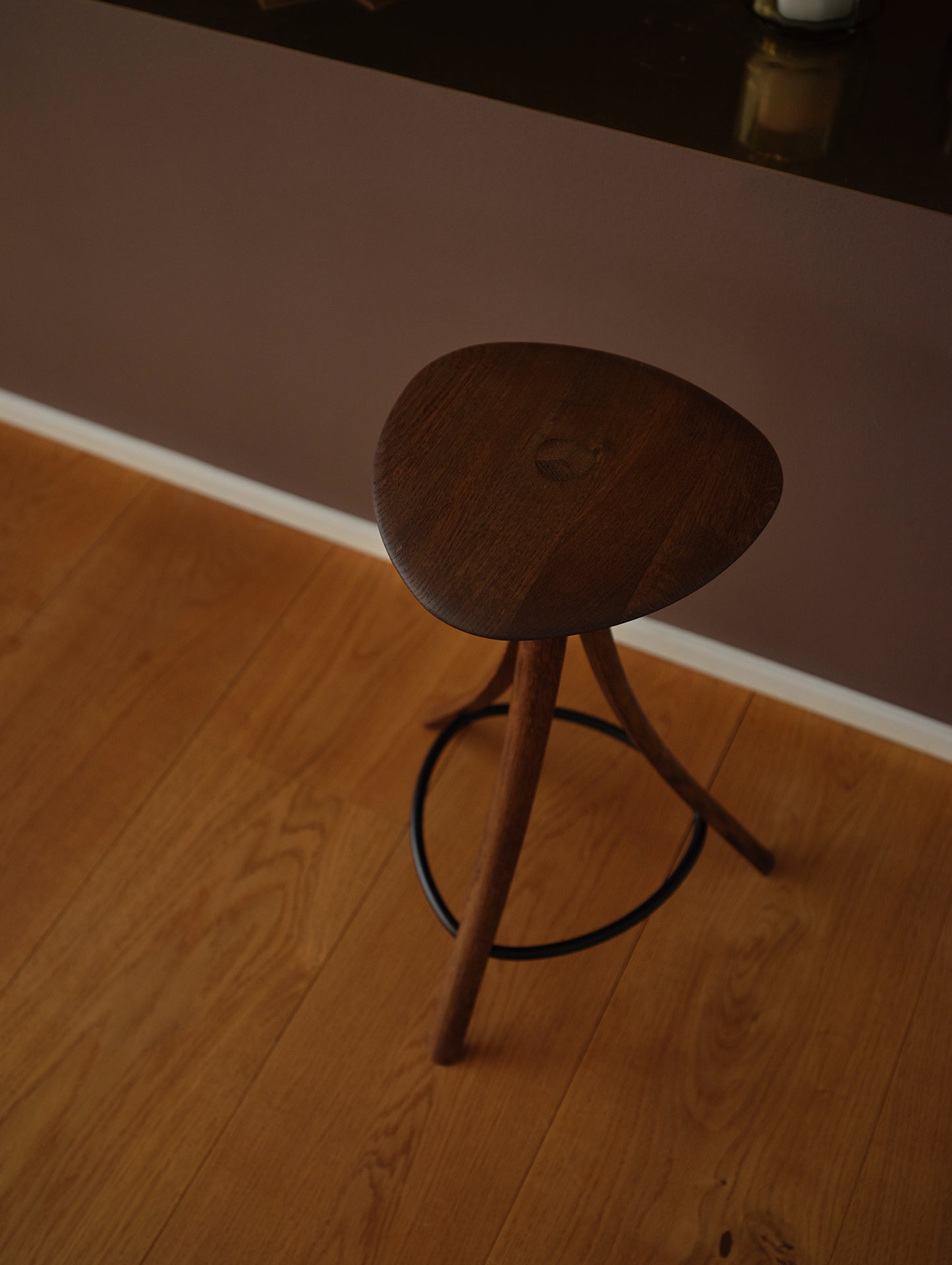 Clover Stool by Ro Collection - Smoked Oak
