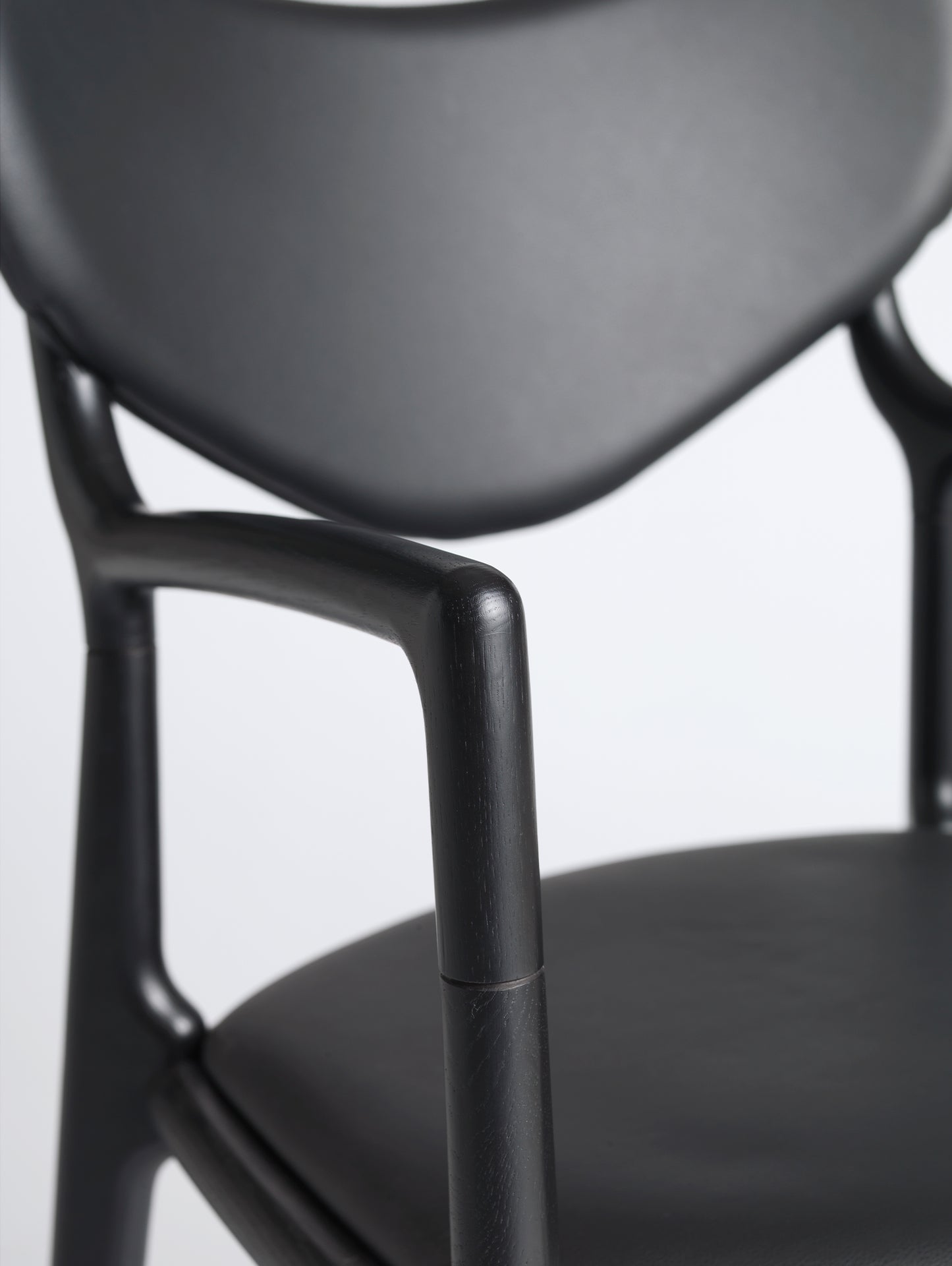 Salon Chair by Ro Collection - Black Lacquered Oak Detail